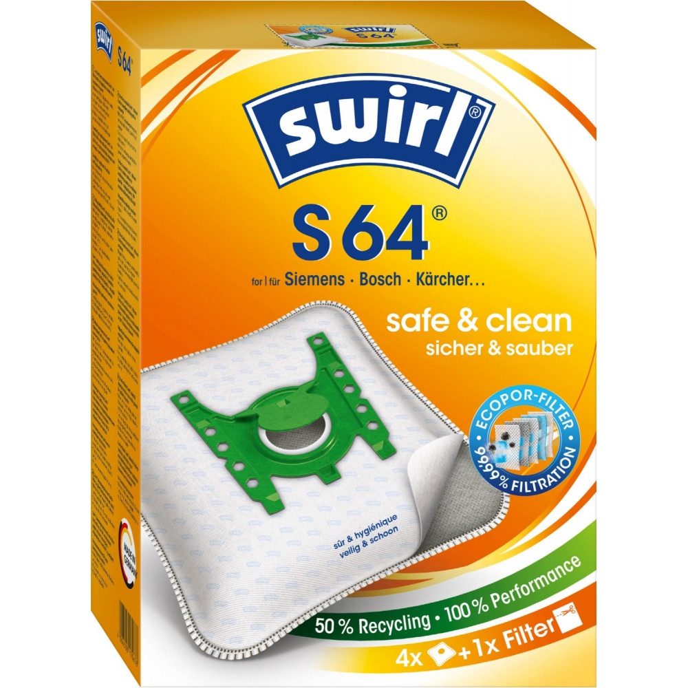 Swirl Staubsaugerbeutel S 64 EcoPor - Staubsaugerbeutel - weiß