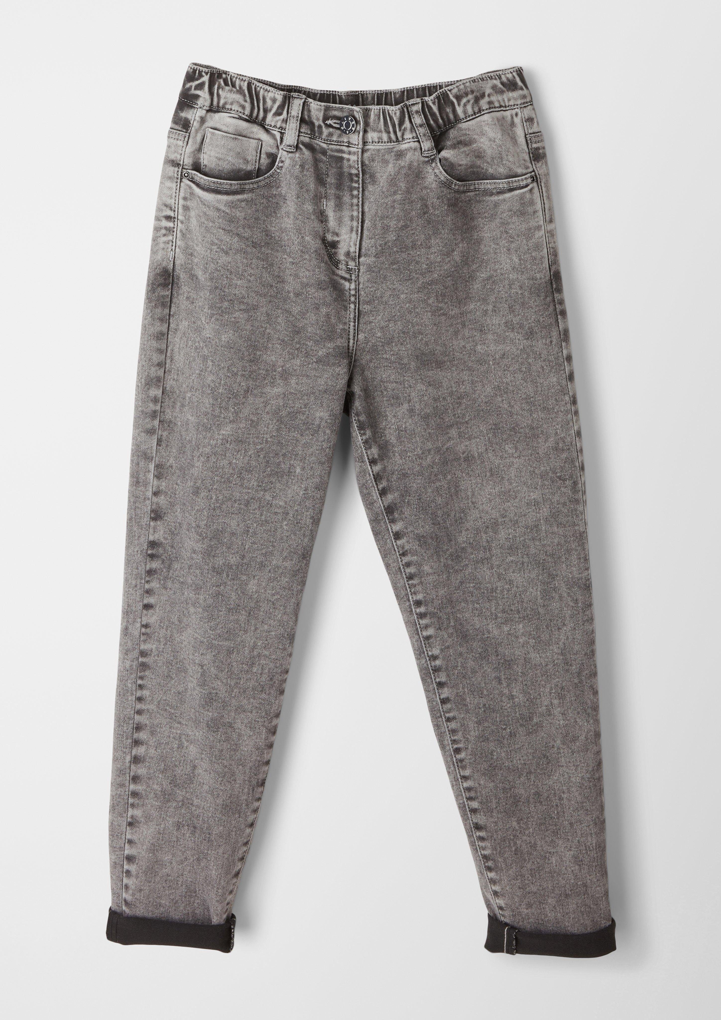 Stoffhose Leg / s.Oliver / Rise Mom Fit Tapered / Relaxed Waschung High Ankle-Jeans