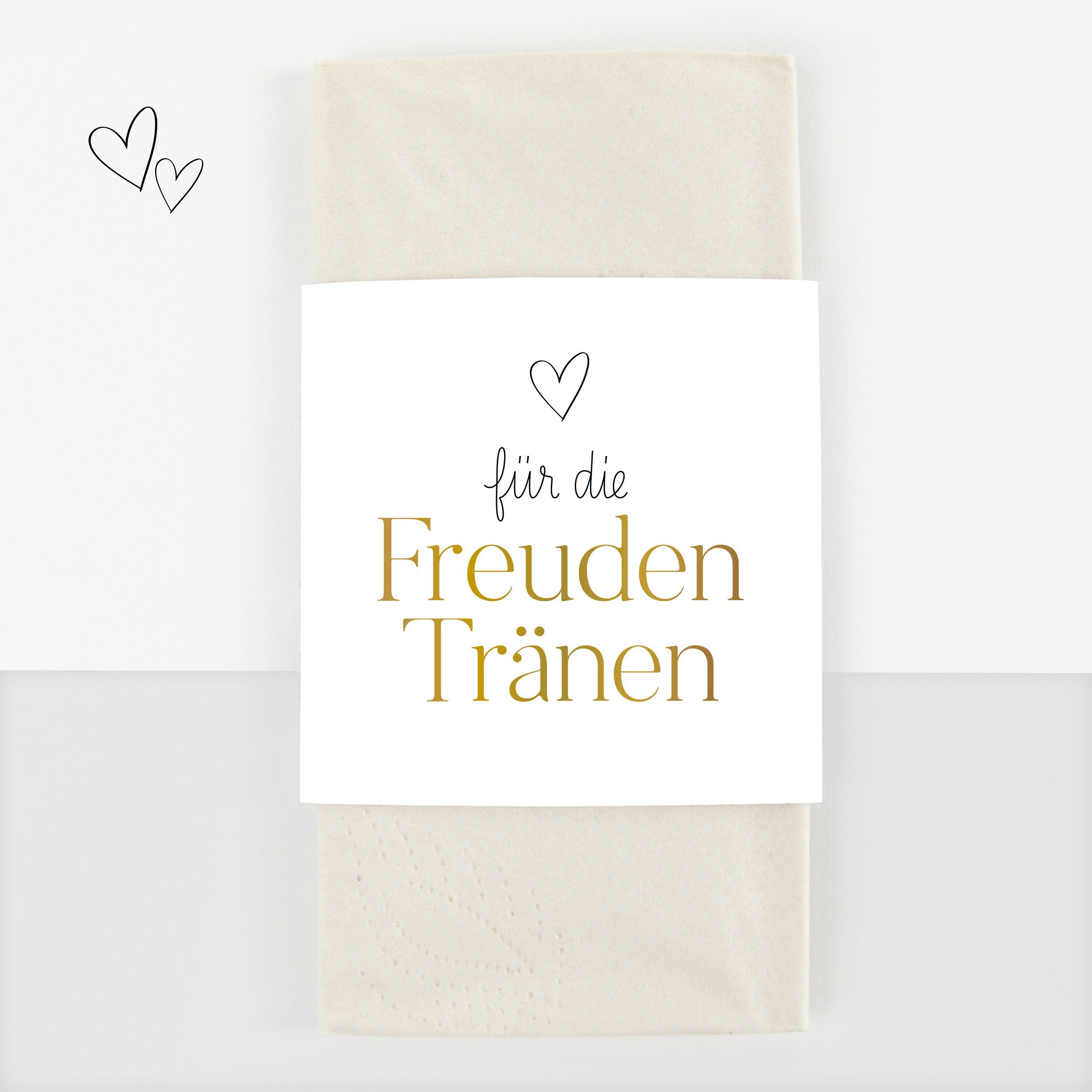 white & ivory Papierdekoration Freudentränen Banderole, herz gold, 50 Stück, aus recyceltem Papier