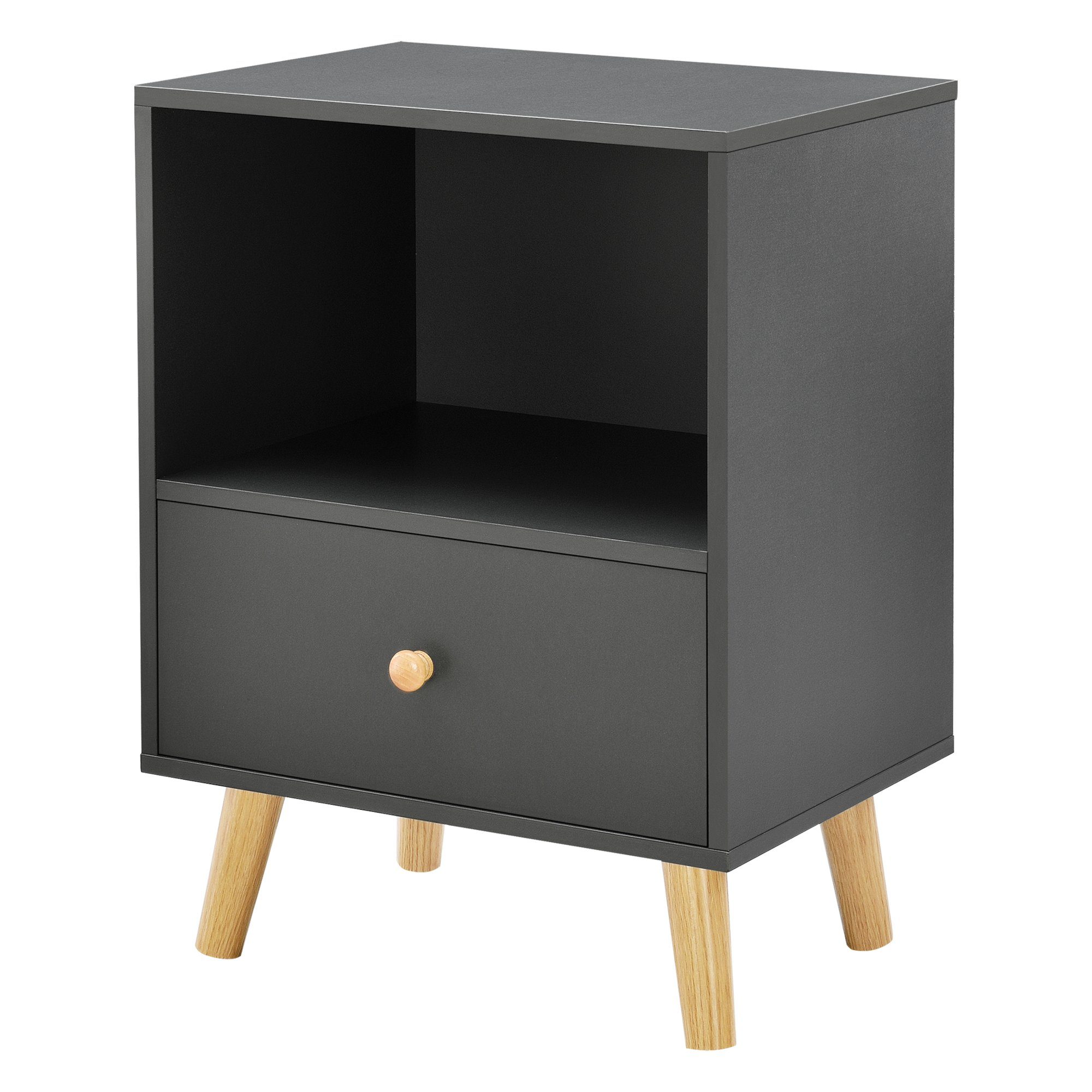 en.casa Beistelltisch, Nachttisch »Sundsvall« 40x30x54 cm Dunkelgrau günstig online kaufen