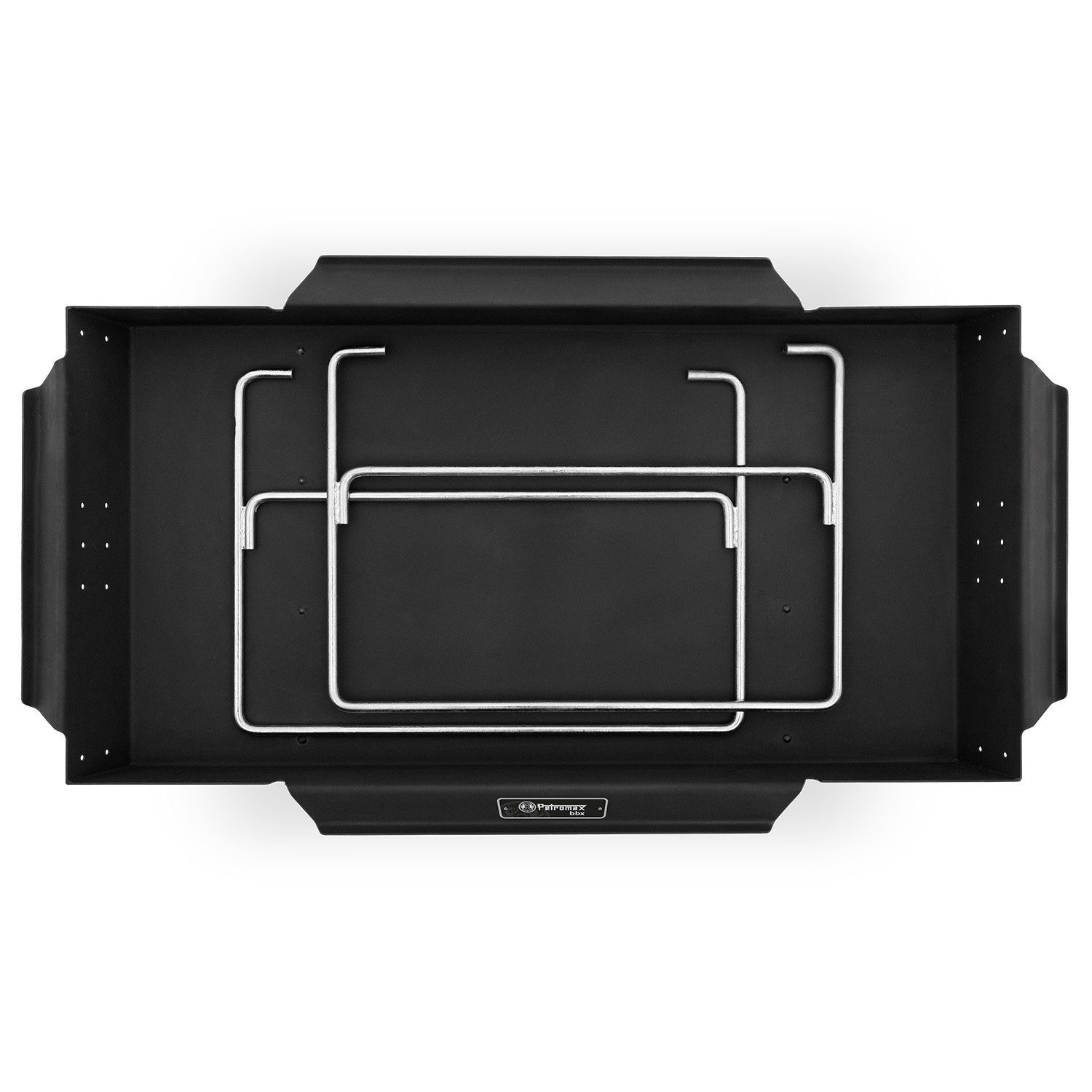 Petromax Feuerschale Brennbock transportable Lagerfeuer- Kochstelle mit Backfach, (Packung, 1-St., Feuerstelle bbx), einfache Montage