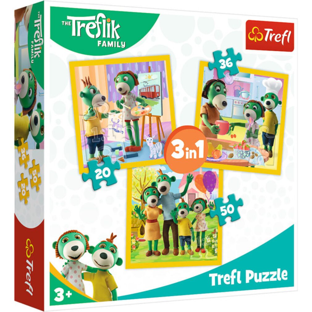 Trefl Puzzle Puzzle ings: Zusammensein ist schön 3in1 (20,36,50 Stück), Puzzleteile