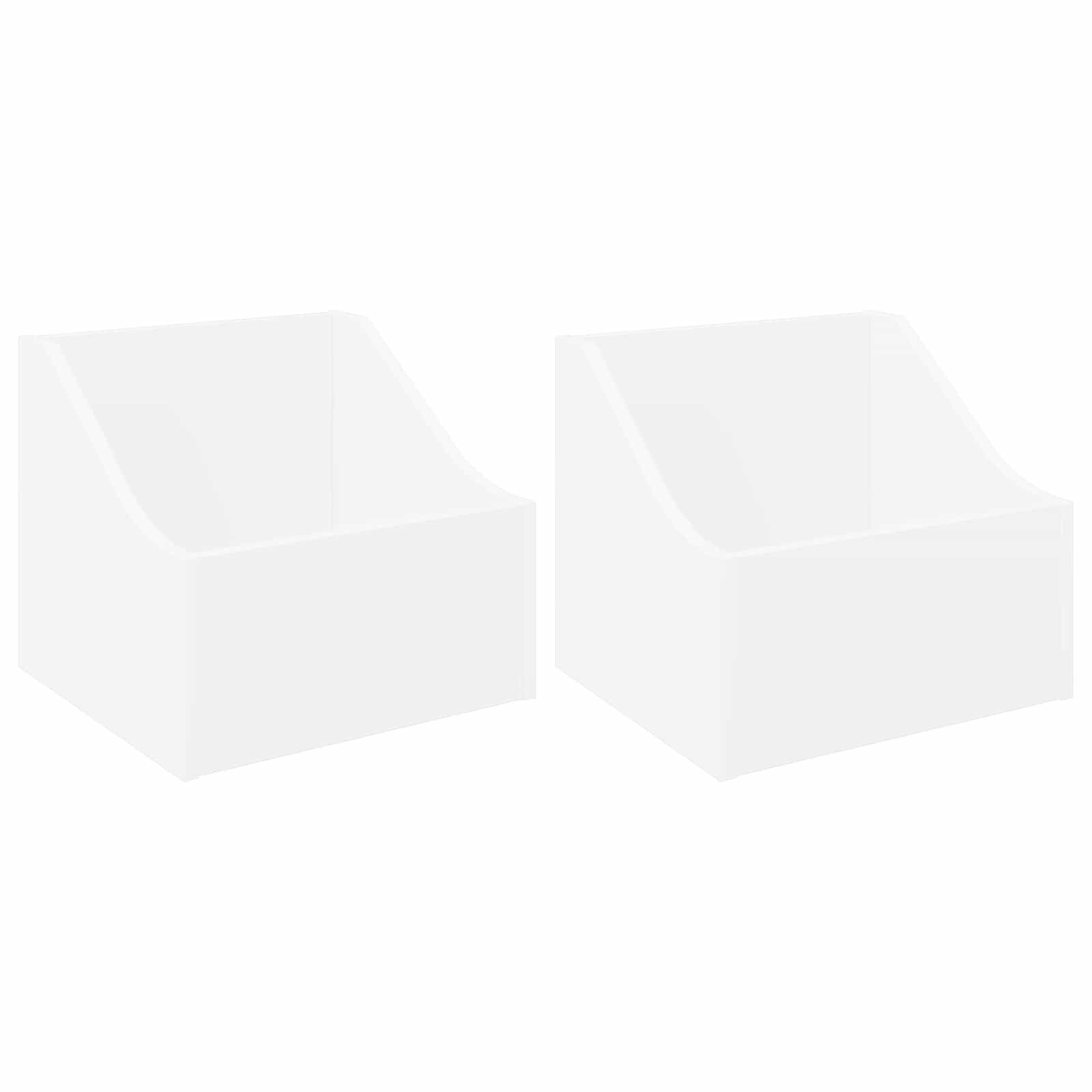 vidaXL Aufbewahrungsbox LP Plattenbox 2 stk. Weiß 37 x 33 x 32 cm Holzwerkstoff (2 St)