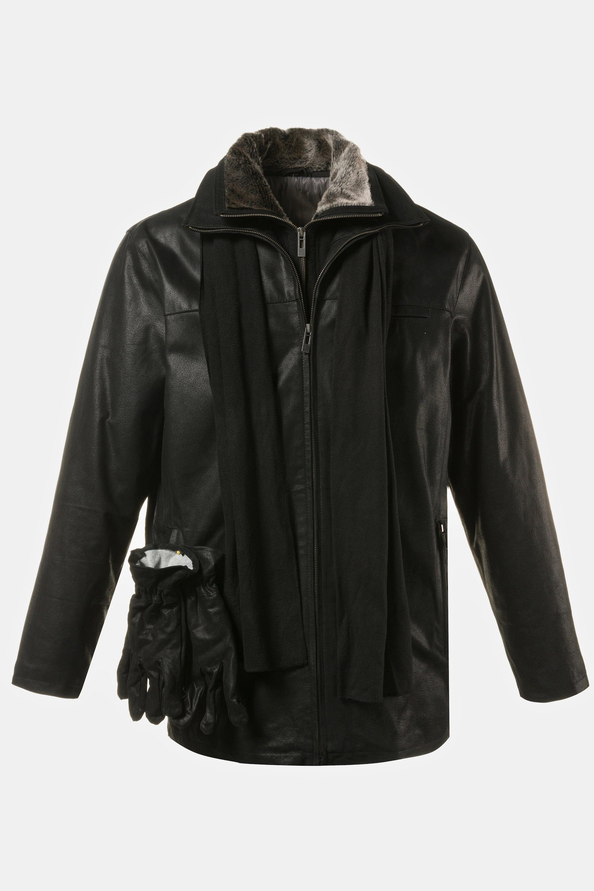 JP1880 Lederjacke Jacke Leder Porcleder dazu: schwarz gratis Leder-Handschuh