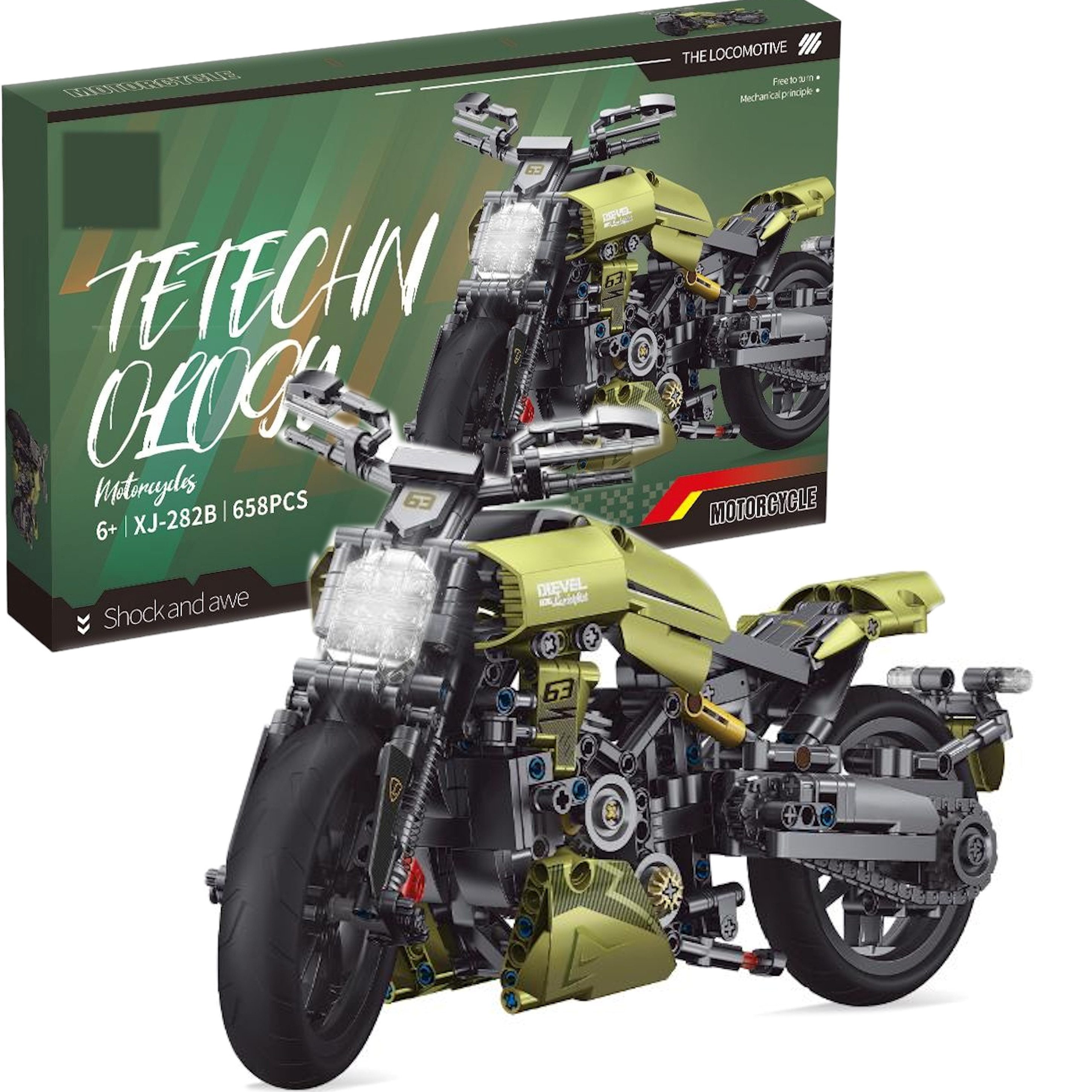 COIL Spielbausteine, Bausteinset, Bauklötze, Baukasten, Motorrad, Spielbauklötze, (658 St), für Kinder ab 6 Jahren