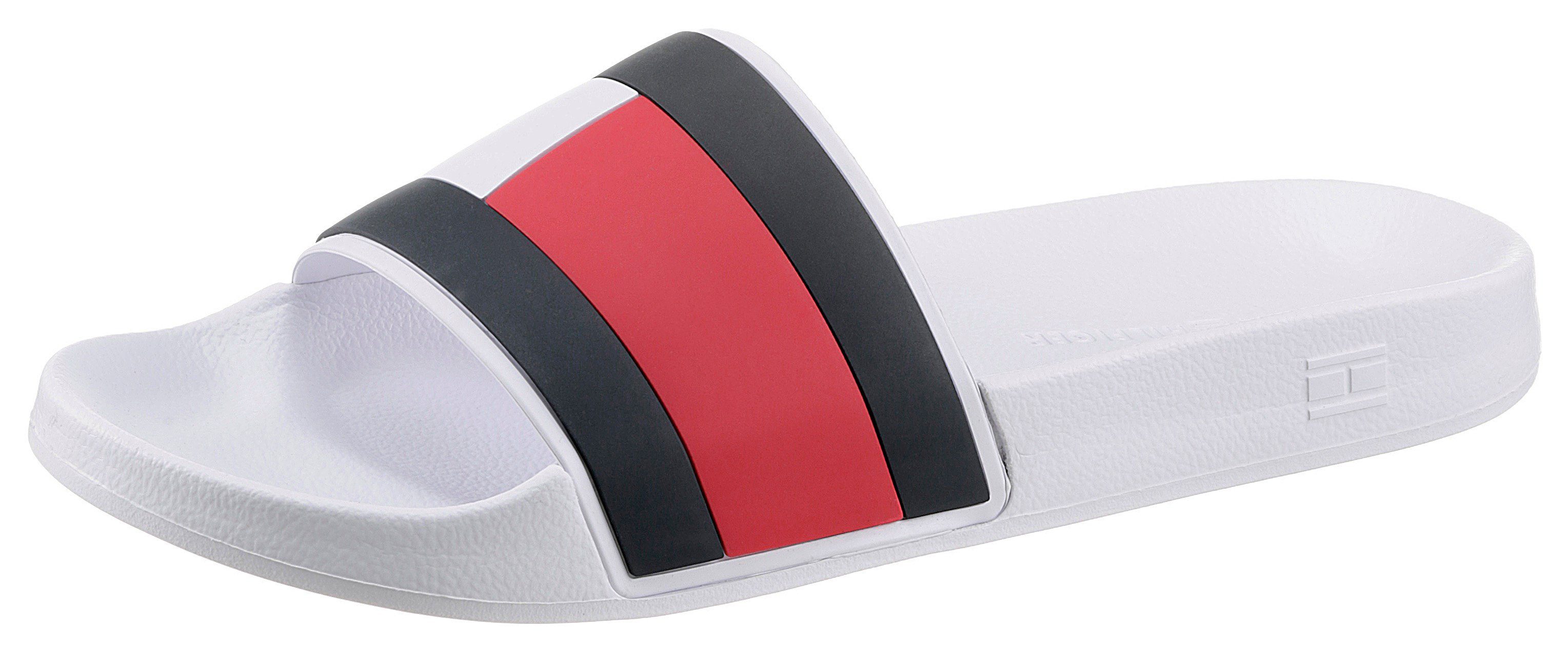 Tommy Hilfiger ESSENTIAL FLAG POOL SLIDE Badepantolette, Sommerschuh, Poolslides, Schlappen, in schmaler Form