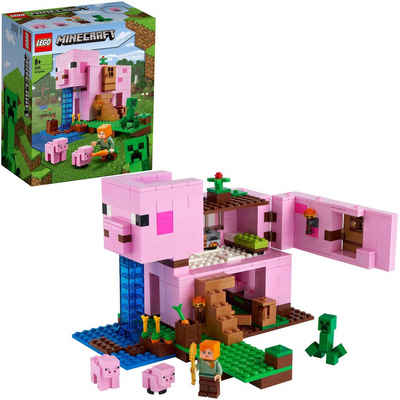 LEGO® Konstruktionsspielsteine »Das Schweinhaus (21170), LEGO® Minecraft™«, (490 St), Made in Europe