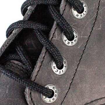 ANGRY ITCH Angry Itch 08-Loch Leder Stiefel Vintage Dunkelbraun Größe 47 Schnürstiefel aus echtem Leder, mit Stahlkappe