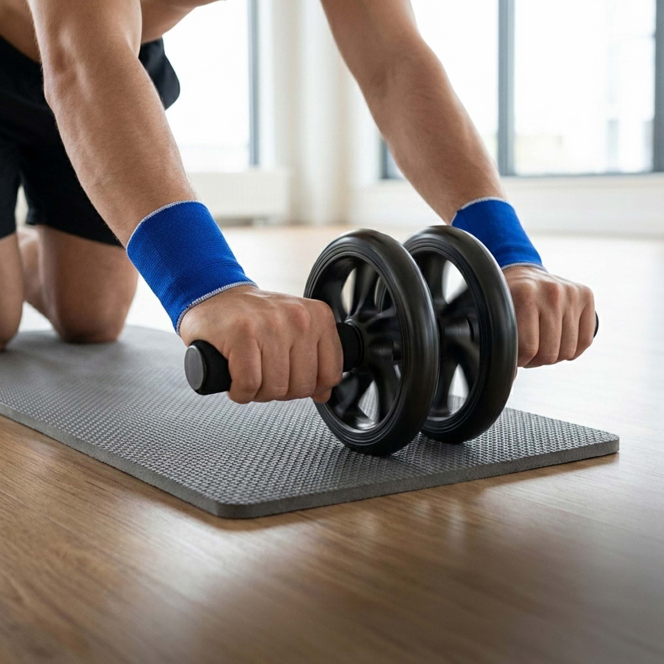relaxdays AB-Roller 9-teiliges Fitness Set (9-St), schwarz – Bild 3 von 5