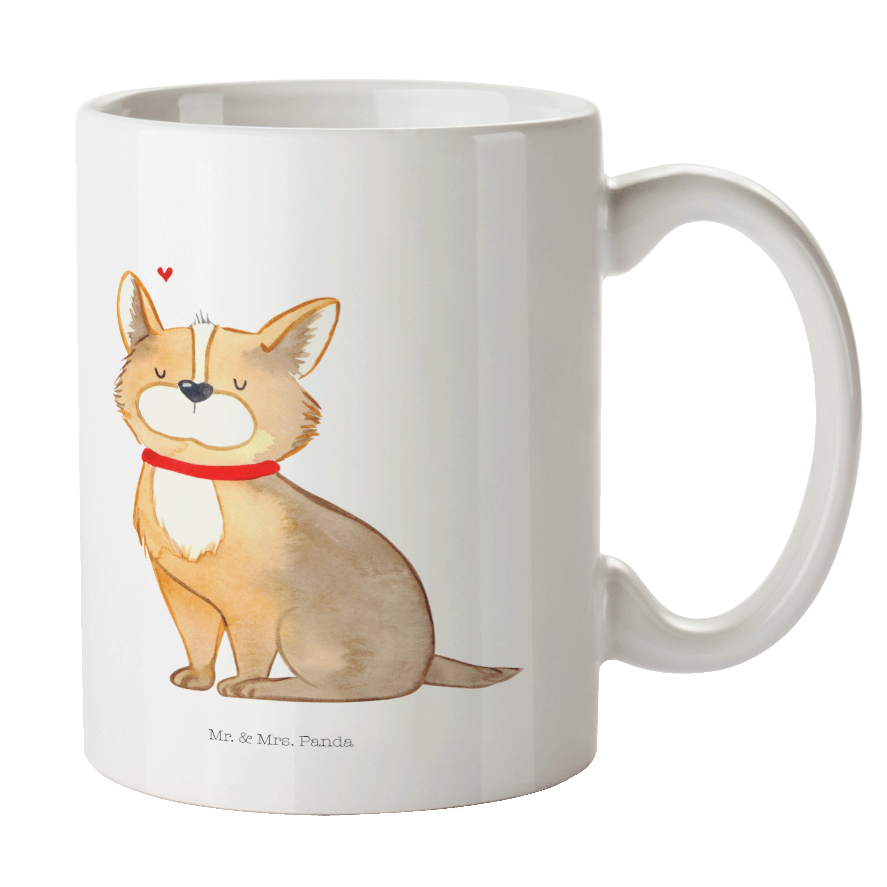 Mr. & Mrs. Panda Weiß Tasse Hundeglück Keramiktasse, Geschenk, Hundebesitzer, - Teetasse, - Keramik