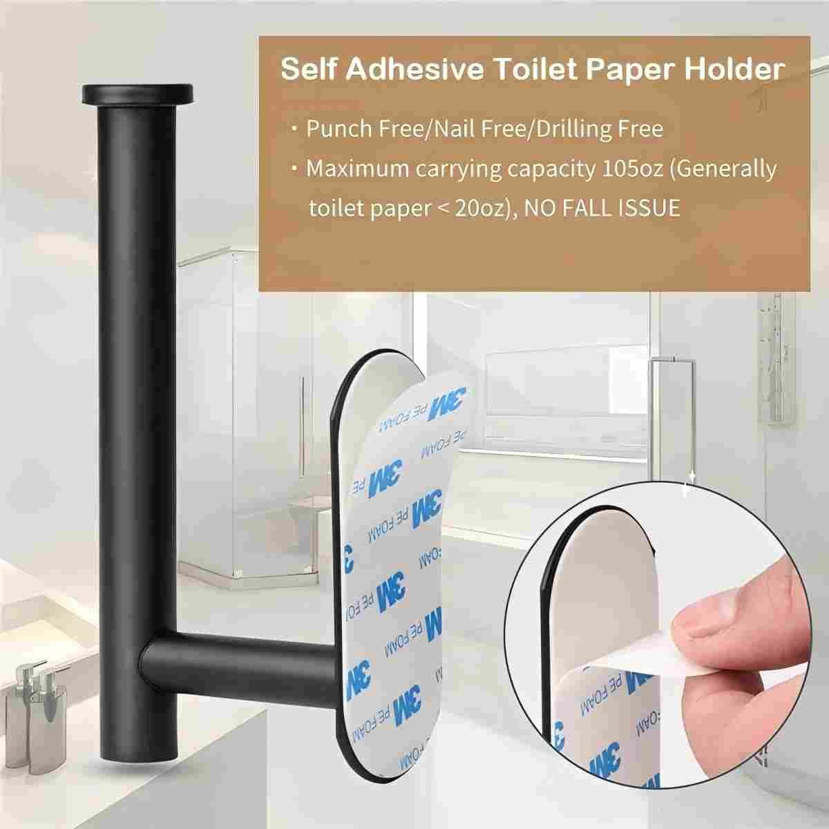Refined Living Toilettenpapierhalter ohne Bohren Klopapierhalter selbstklebend, Edelstahl, für Bad Küche (WC Rollenhalter, Edelstahl WC Halter, Papierrollenhalt – Bild 5 von 5