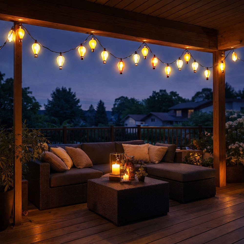 GLOBO LIGHTING LED Solarleuchte, LED-Leuchtmittel fest verbaut, Warmweiß, 2x Solarleuchte Lichterkette LED Heißluftballons Außenleuchte