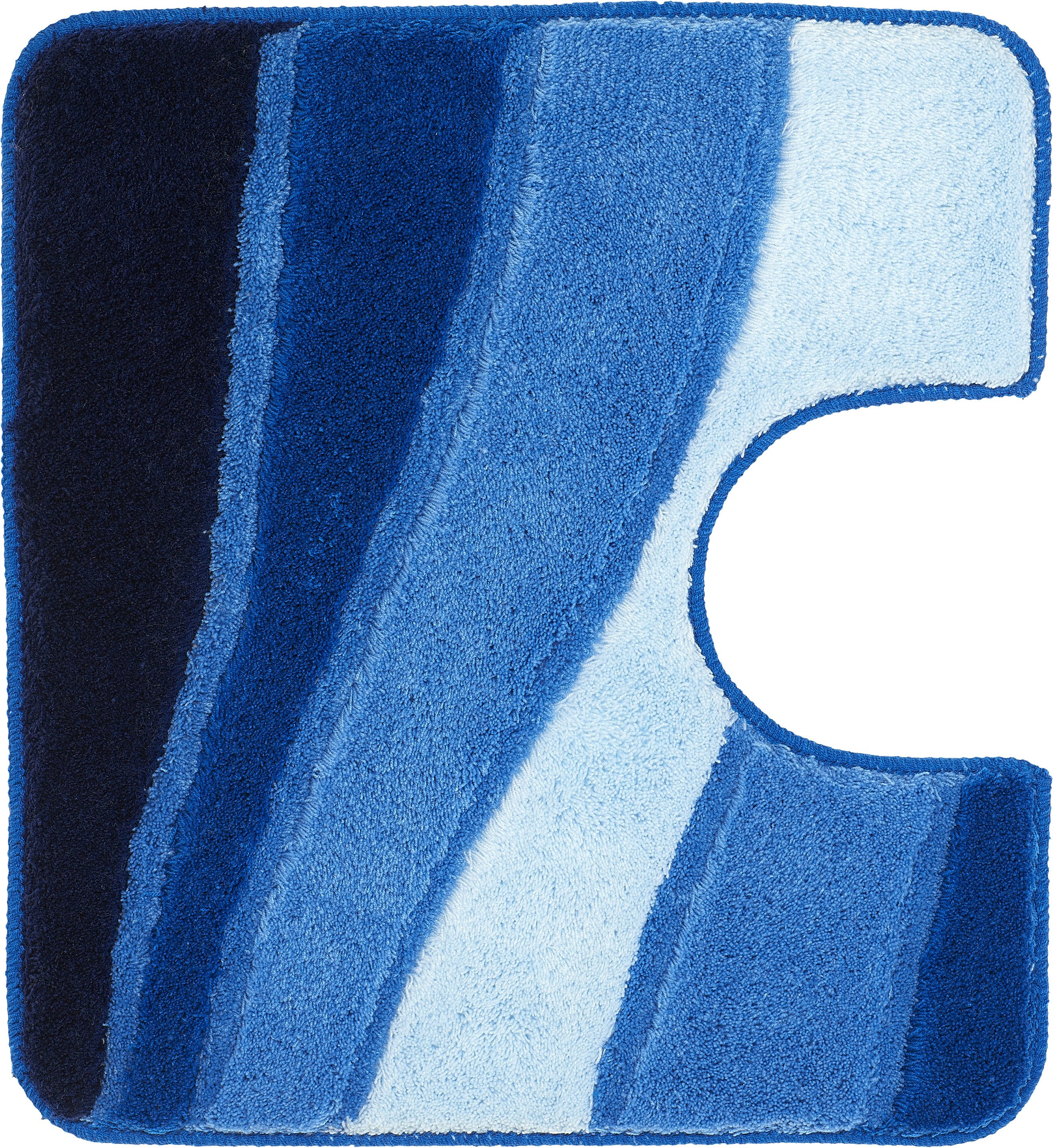 Kleine Wolke Badematte Ocean, Badvorleger, Badezimmer Teppich, Höhe 21 mm, rutschhemmend beschichtet, fußbodenheizungsgeeignet, Kunstfaser, Badteppich, Wellen Design, mit Farbverlauf, Hoch-Tief Effekt, waschbar
