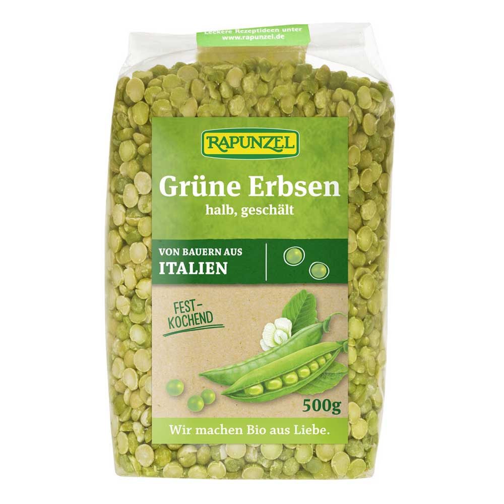 Rapunzel Hülsenfrüchte Erbsen grün - halb (geschält) 500g