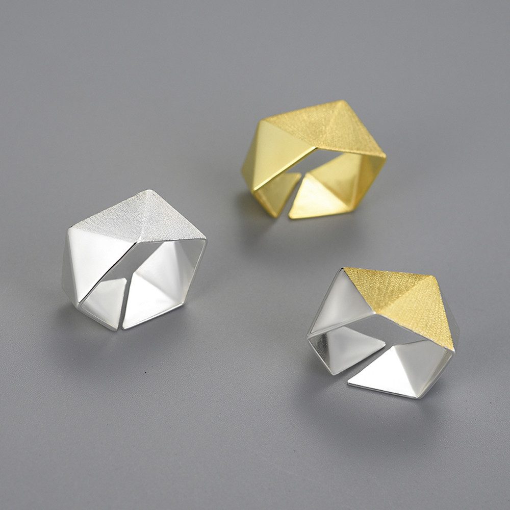 Runde Perlé Silberring Geometrischer Ring, handgefertigter günstig online kaufen