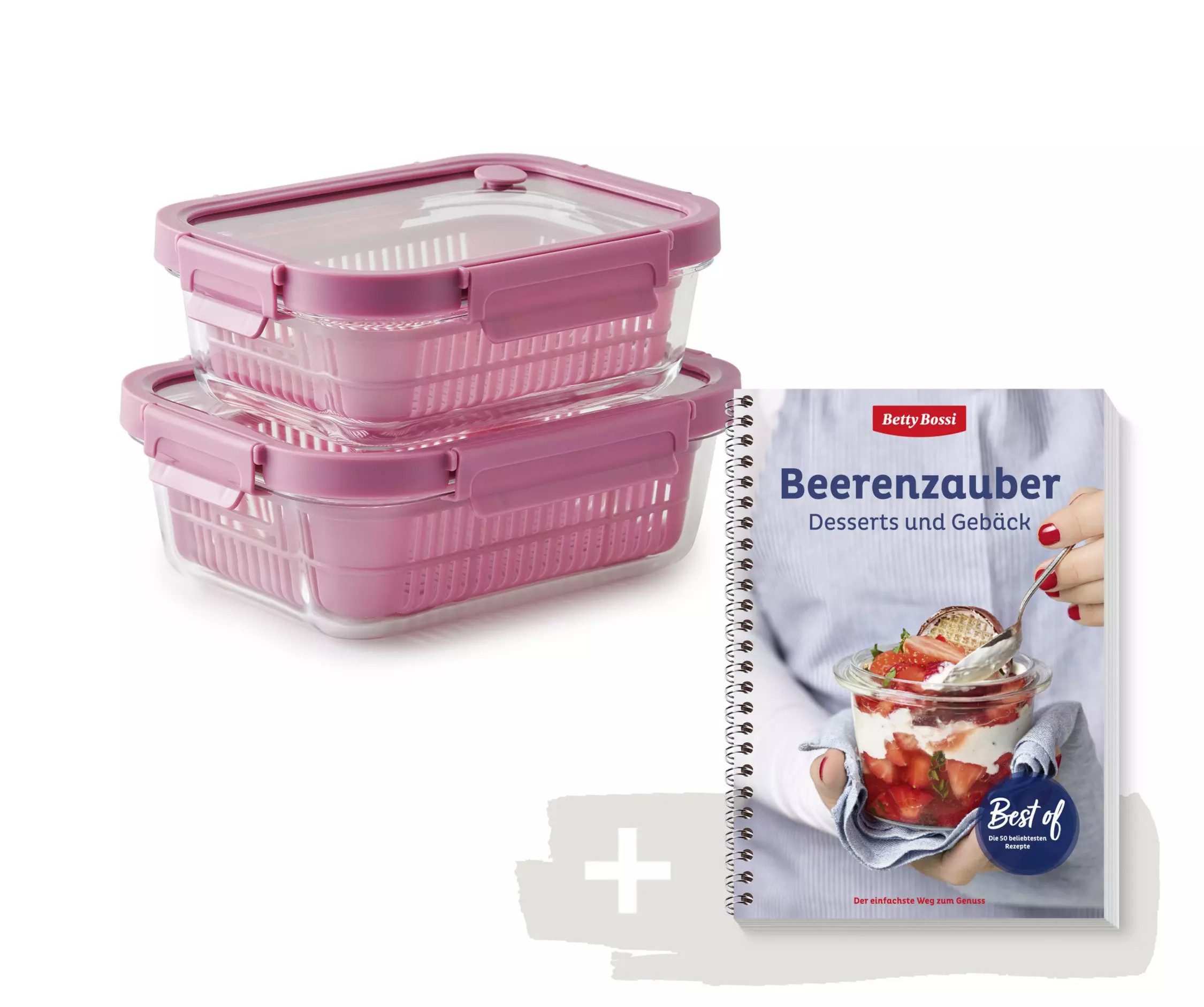 Betty Bossi Frischhaltedose Dessertbuch Beerenzauber 50 Rezepte + Frischhaltedosen, (3-tlg)