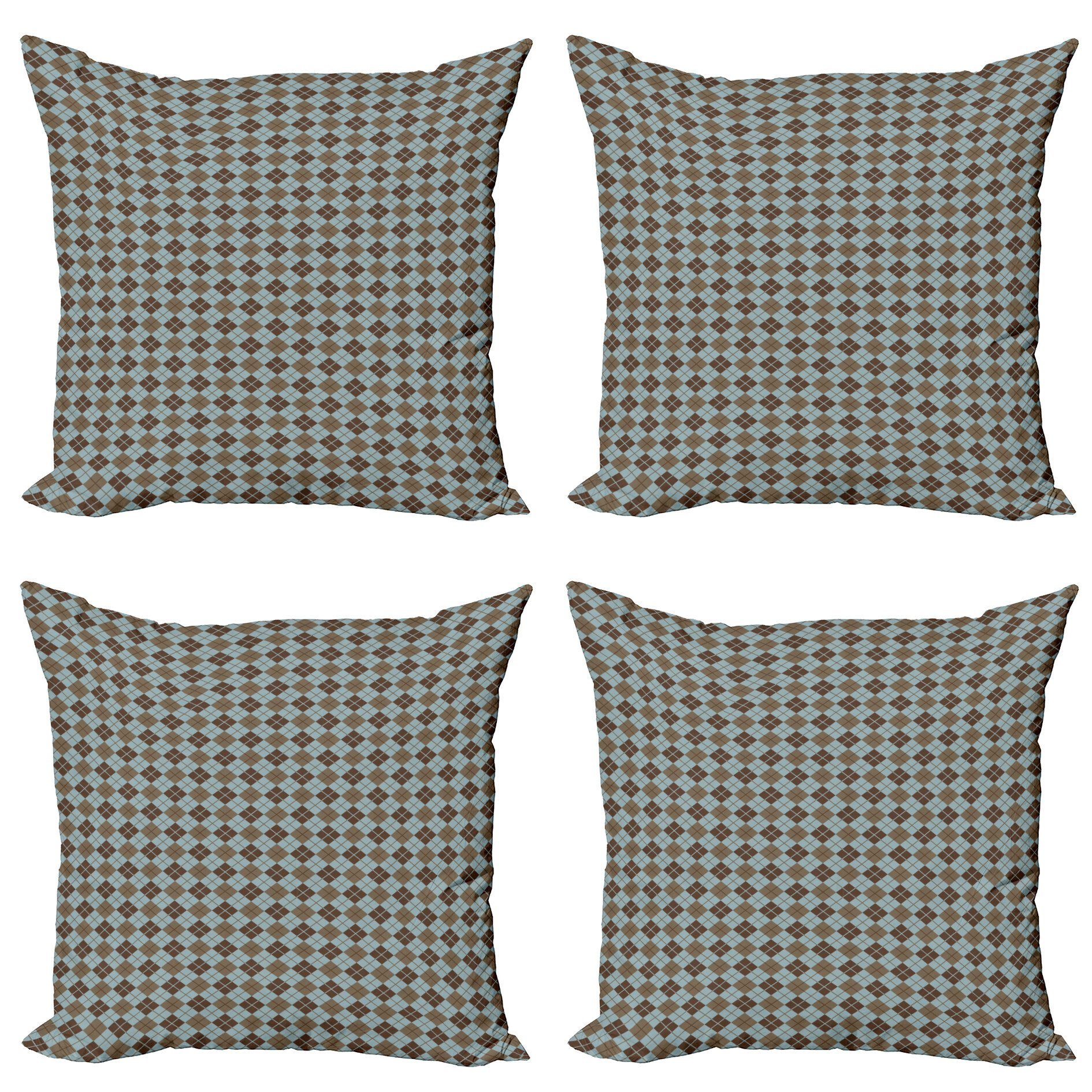 und Modern Blau Digitaldruck, Kissenbezüge Abakuhaus Doppelseitiger Brown Argyle-Muster Accent (4 Stück),