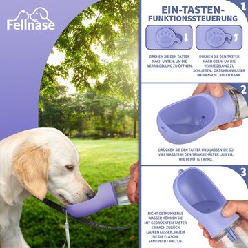 Fellnase Hunde-Futterautomat Hunde Tinkflasche mit Futterbox 500 ml