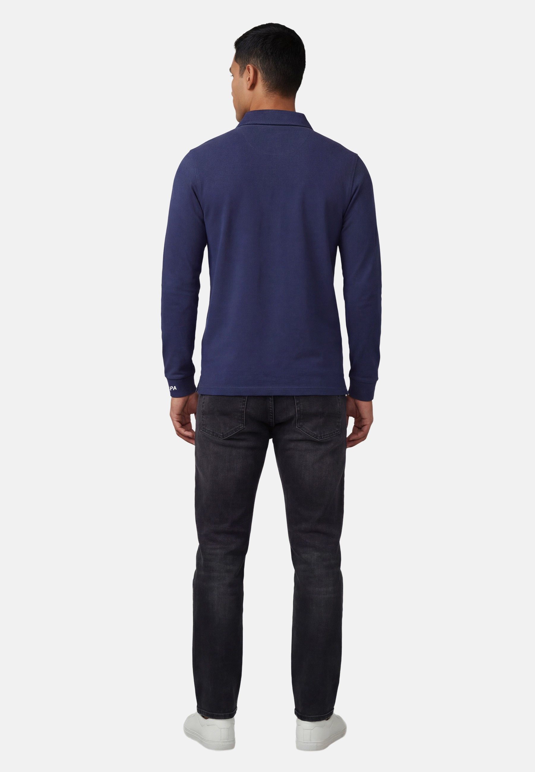 U.S. Polo Assn. Longsleeve USJayson – Herren Langarm Poloshirt mit Logo-Stickerei mit Flachstrick-Kragen mit Knopfleiste – Bild 4 von 5