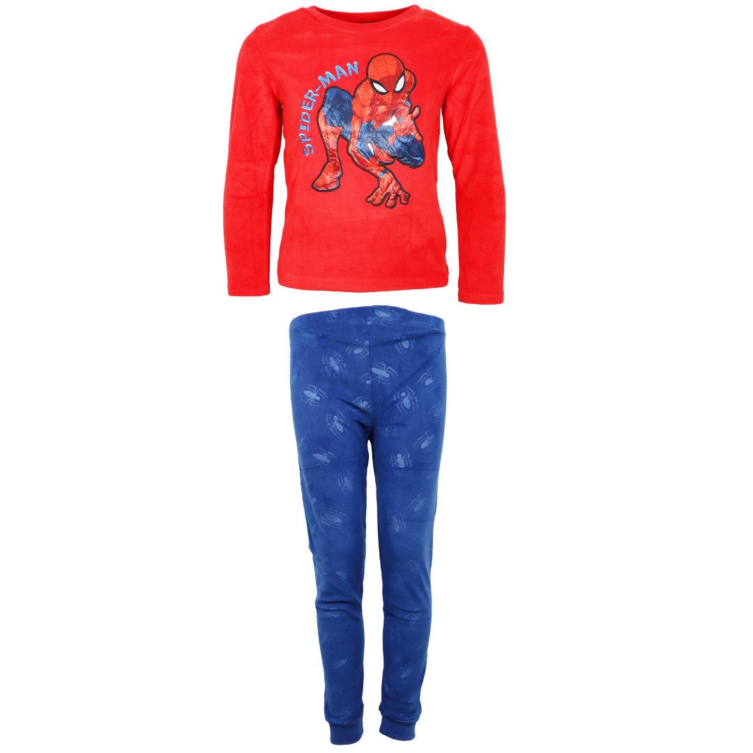 EplusM Schlafanzug Marvel Spiderman Kinder Velour Pyjama Shirt Hose Gr. 92 bis 128