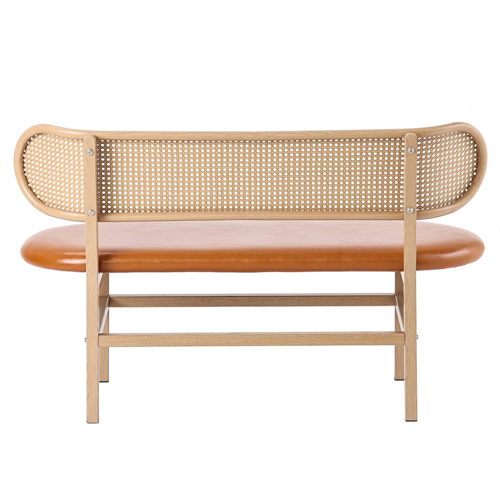 Rattan-Rückenbank, Braun Wohnzimmer, Freizeitbänke Doppelstühle 120x75cm Sitzkissen, Esszimmerstuhl Moderne SEEZSSA ovale für mit Komfortables