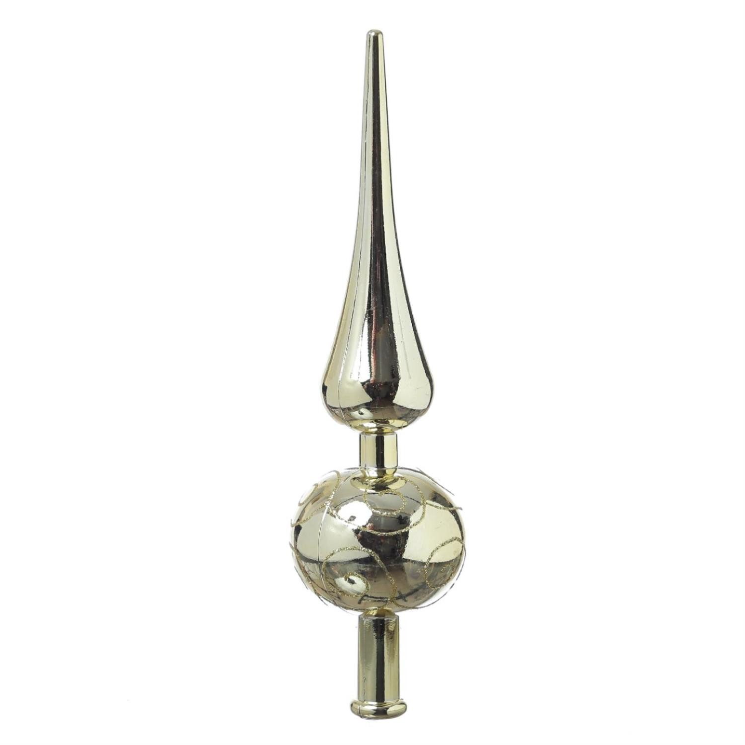 MARELIDA Christbaumspitze Weihnachtsbaum Baumspitze Kunststoff gold H:23cm Spitze für Christbaum
