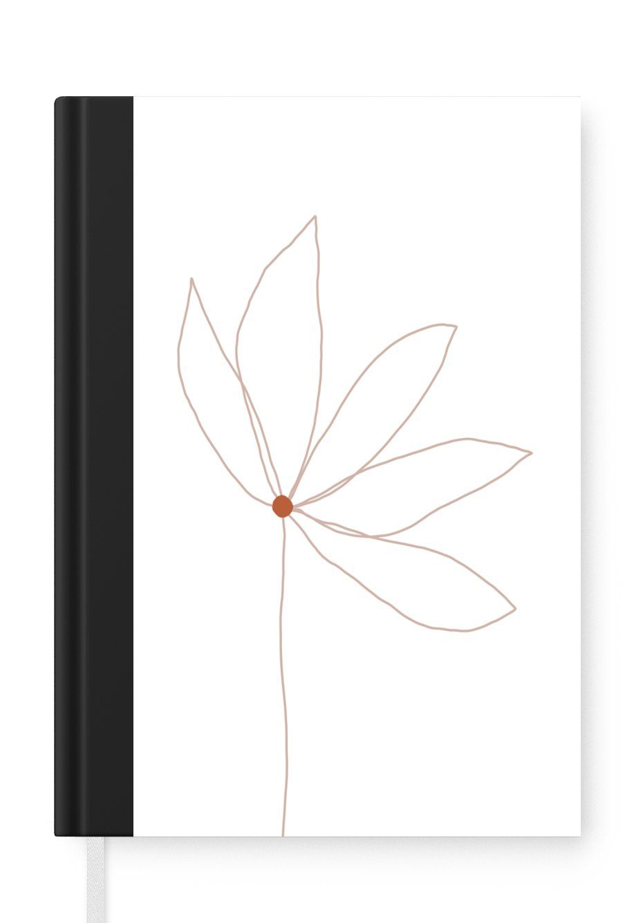 MuchoWow Notizbuch Minimalismus - Blumen - Linienkunst, Journal, Merkzettel, Tagebuch, Notizheft, A5, 98 Seiten, Haushaltsbuch