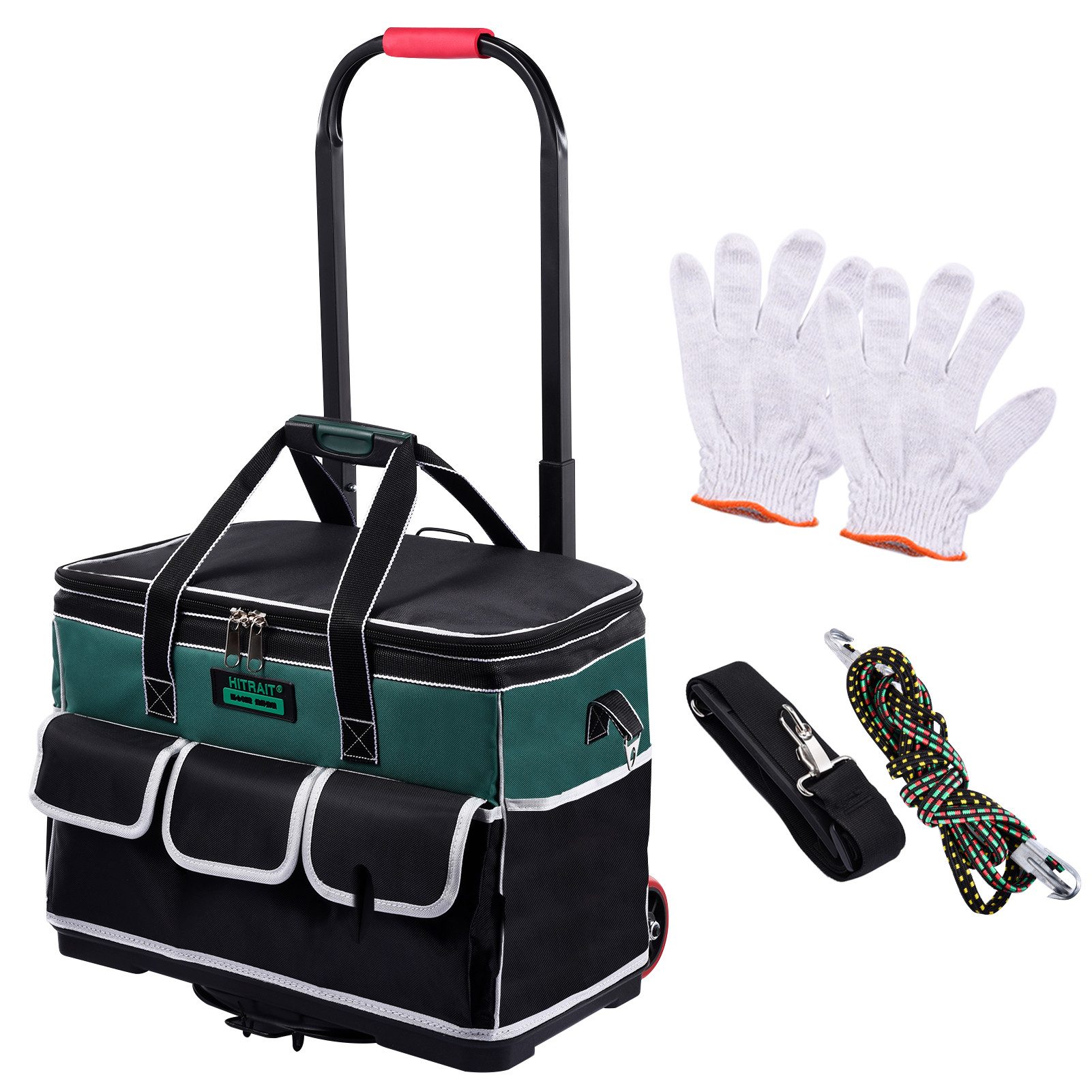 Vellora Werkzeugkoffer Ziehharzkoffer, Werkzeugkoffer zum Ziehen des Fahrzeugs (1 St., Kann in der Hand, diagonal getragen oder geschoben werden), Tragfähigkeit 100 kg