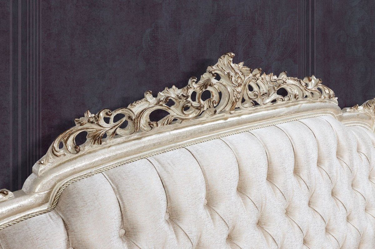 Barock / / Beige Cremefarben Prunkvolles Gold Sofa Sofa - mit Wohnzimmer Möbel Muster Antik Luxus Padrino Casa elegantem Barock Sofa - Wohnzimmer