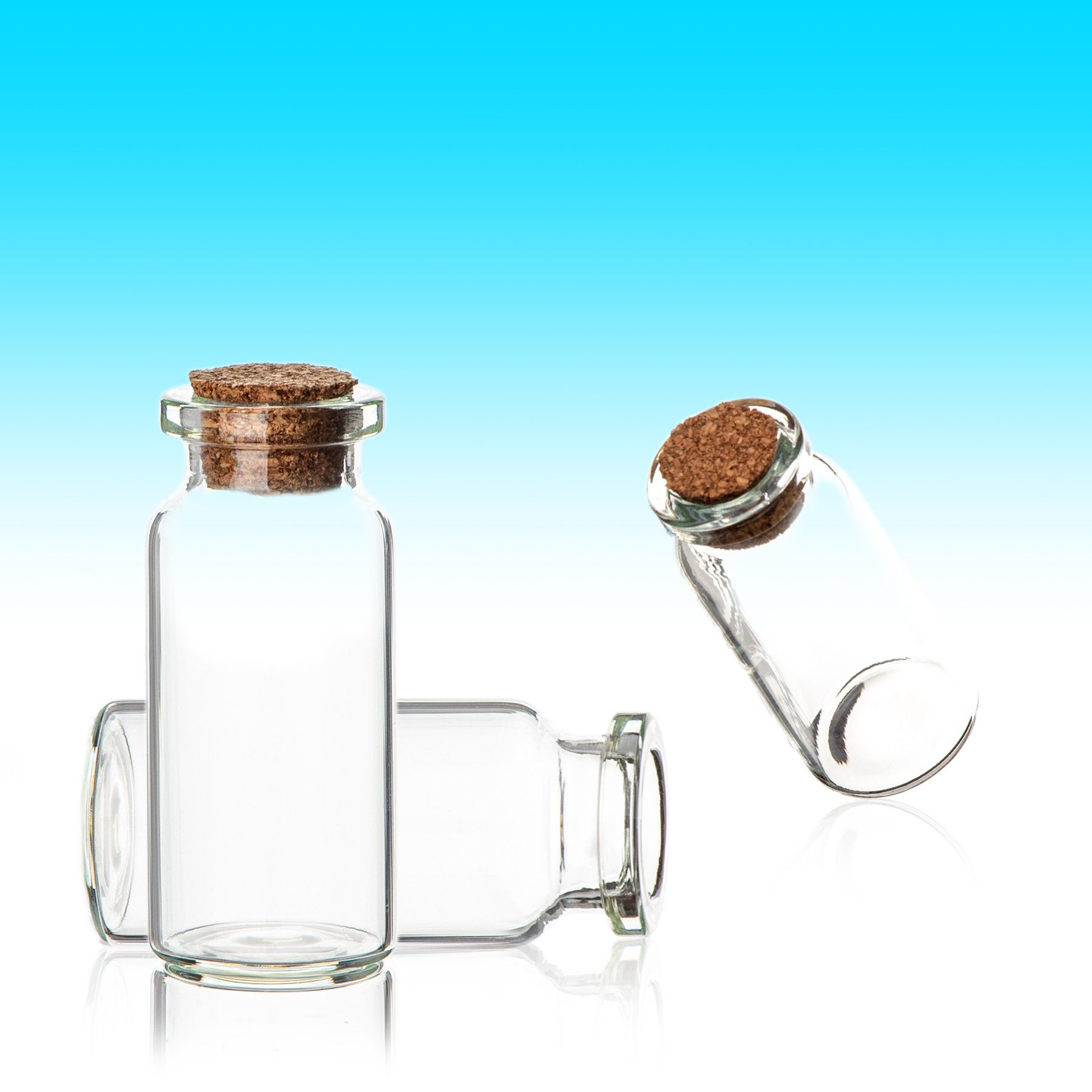 Glasfläschchen Glas, BigDean Stück (20-tlg) 20 Vorratsglas ca. Korken 5x2cm, ml 10 mit