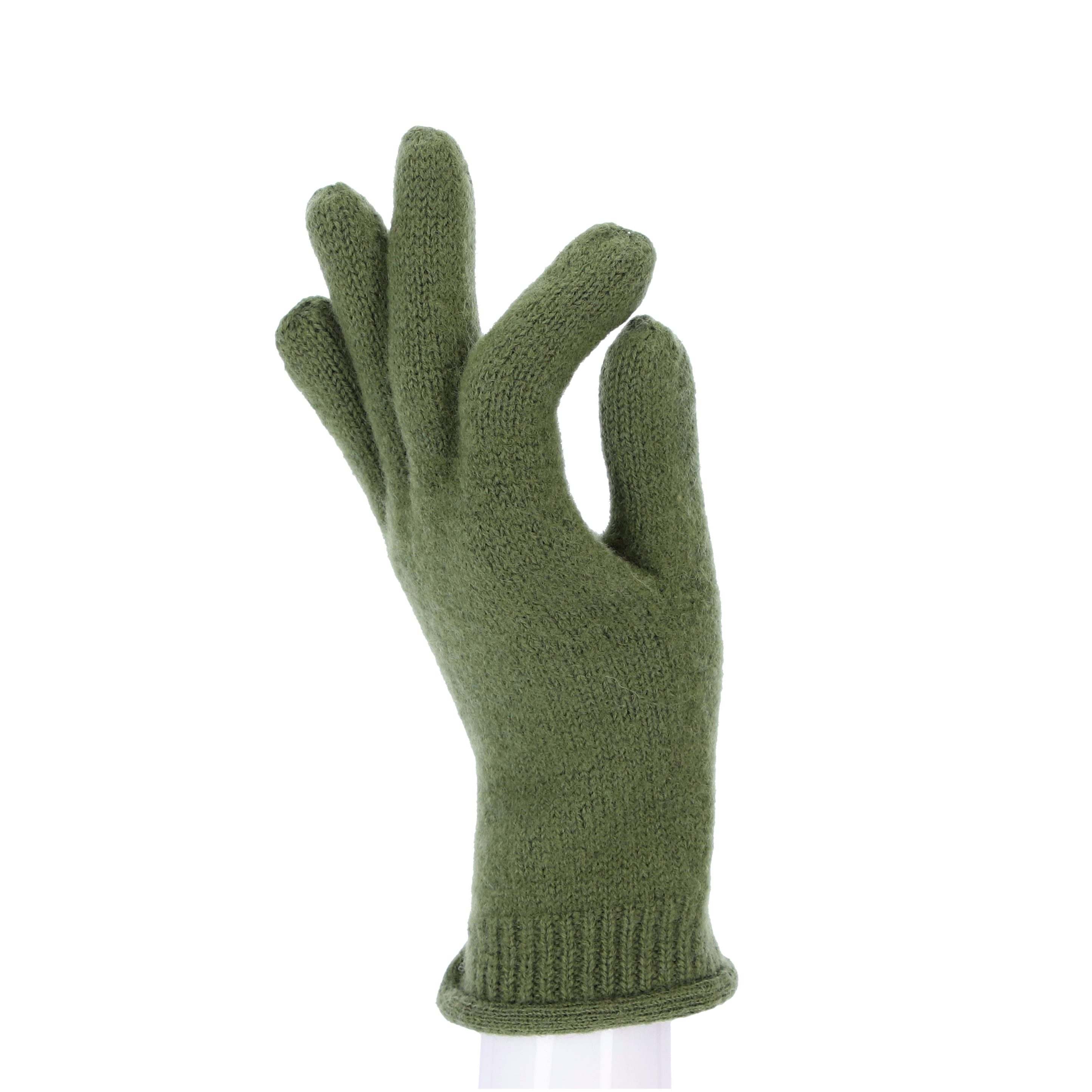 halsüberkopf Accessoires Strickhandschuhe Fingerhandschuh Feinstrick, leicht gewalkt reine Wolle grün