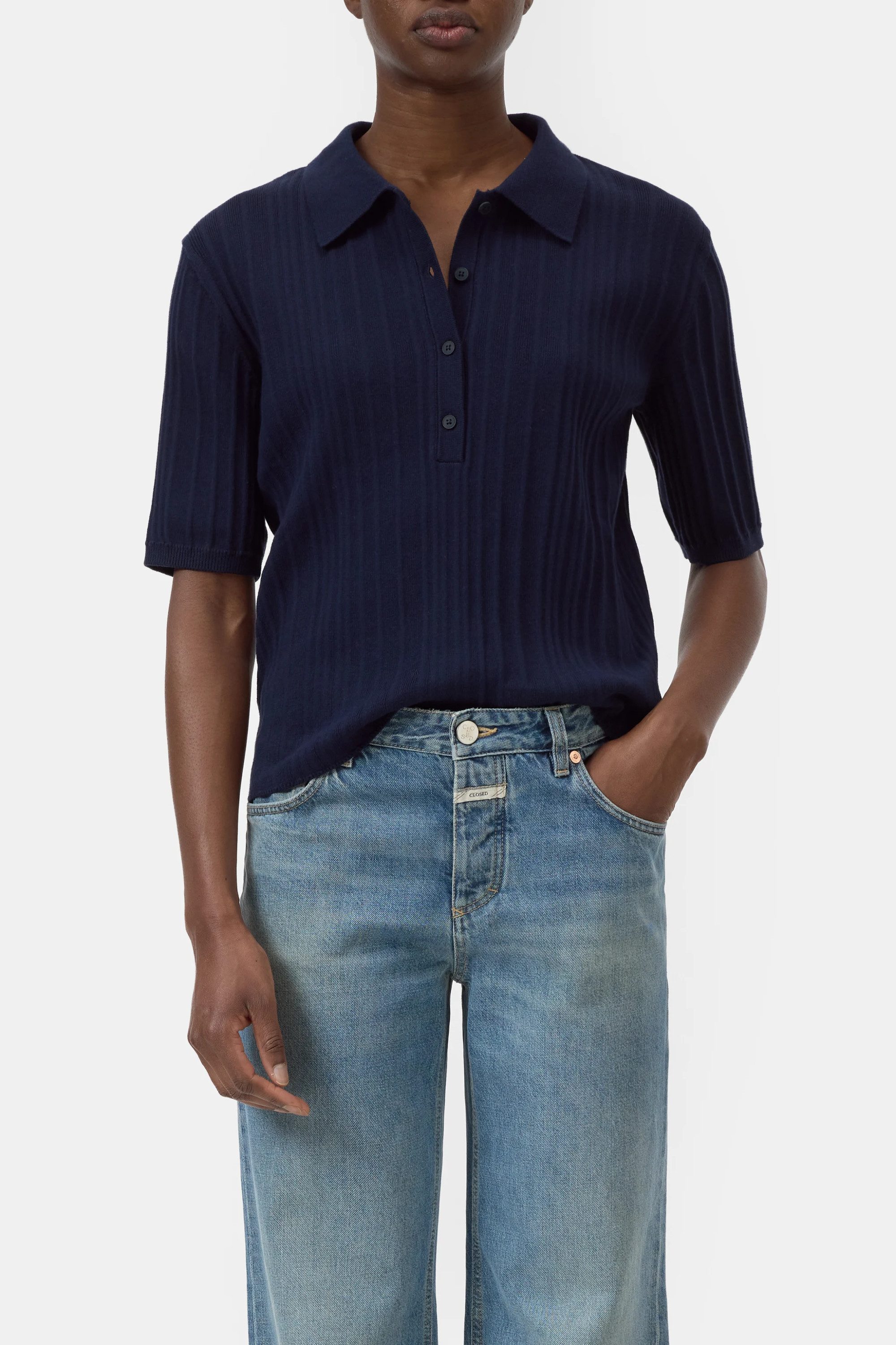 CLOSED Strickpullover Short sleeve polo