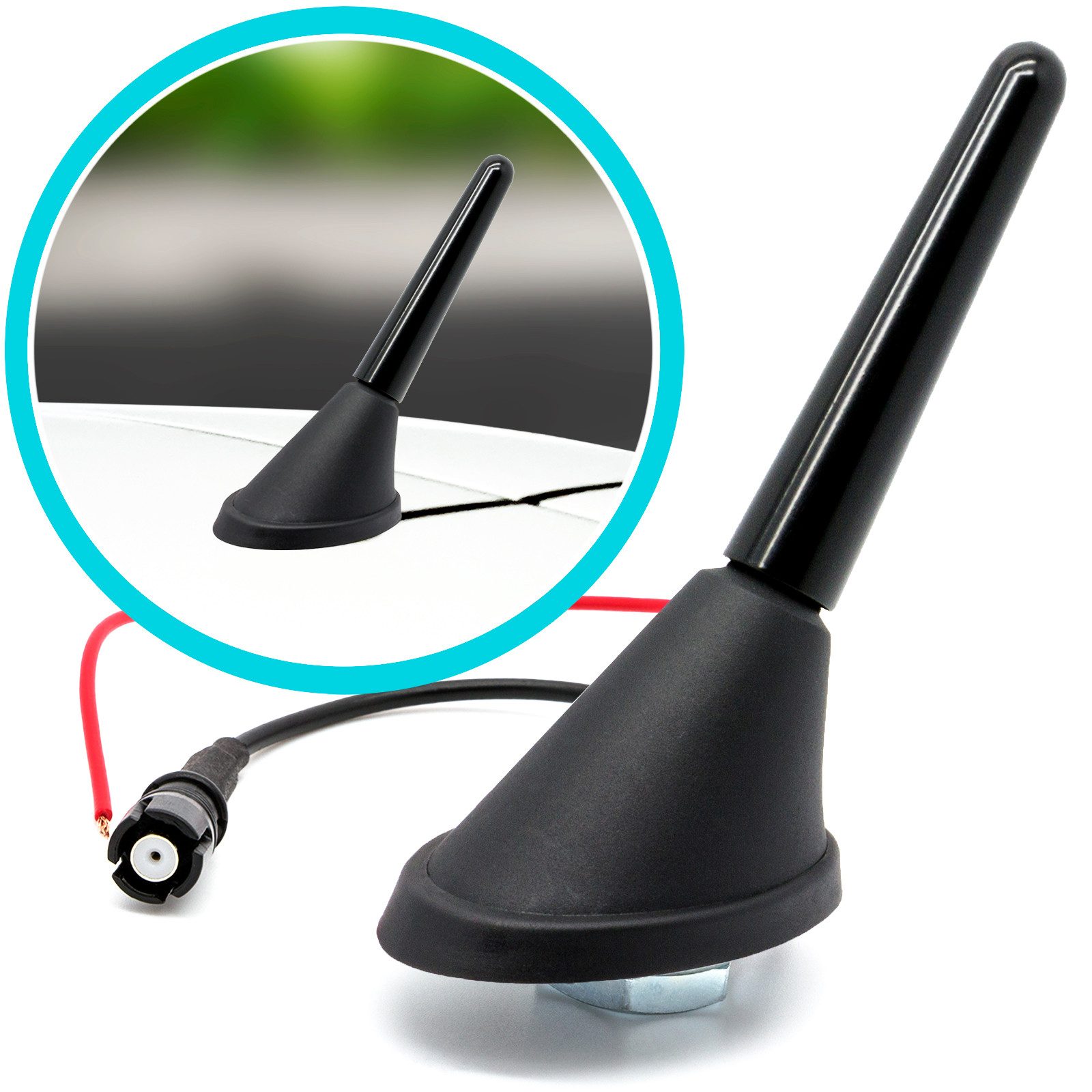 Adapter Universe Universal Set 5cm KFZ Kurz Stabantenne Dachantenne + Antennenfuß Stabantenne