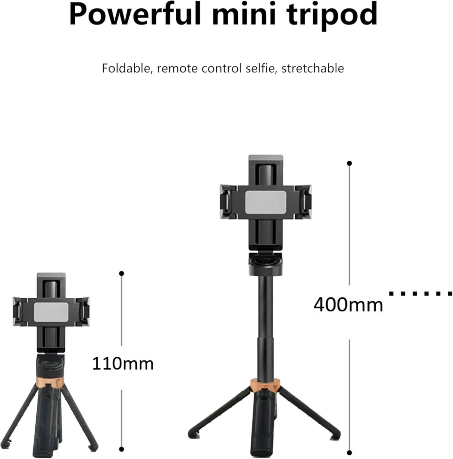 Toomoke 3 in 1 Bluetooth Selfie Stick mit Funkfernbedienung,360°Drehbar Selfiestick (1-tlg,für iPhone/Samsung/Android Smartphones,Geschenkset)