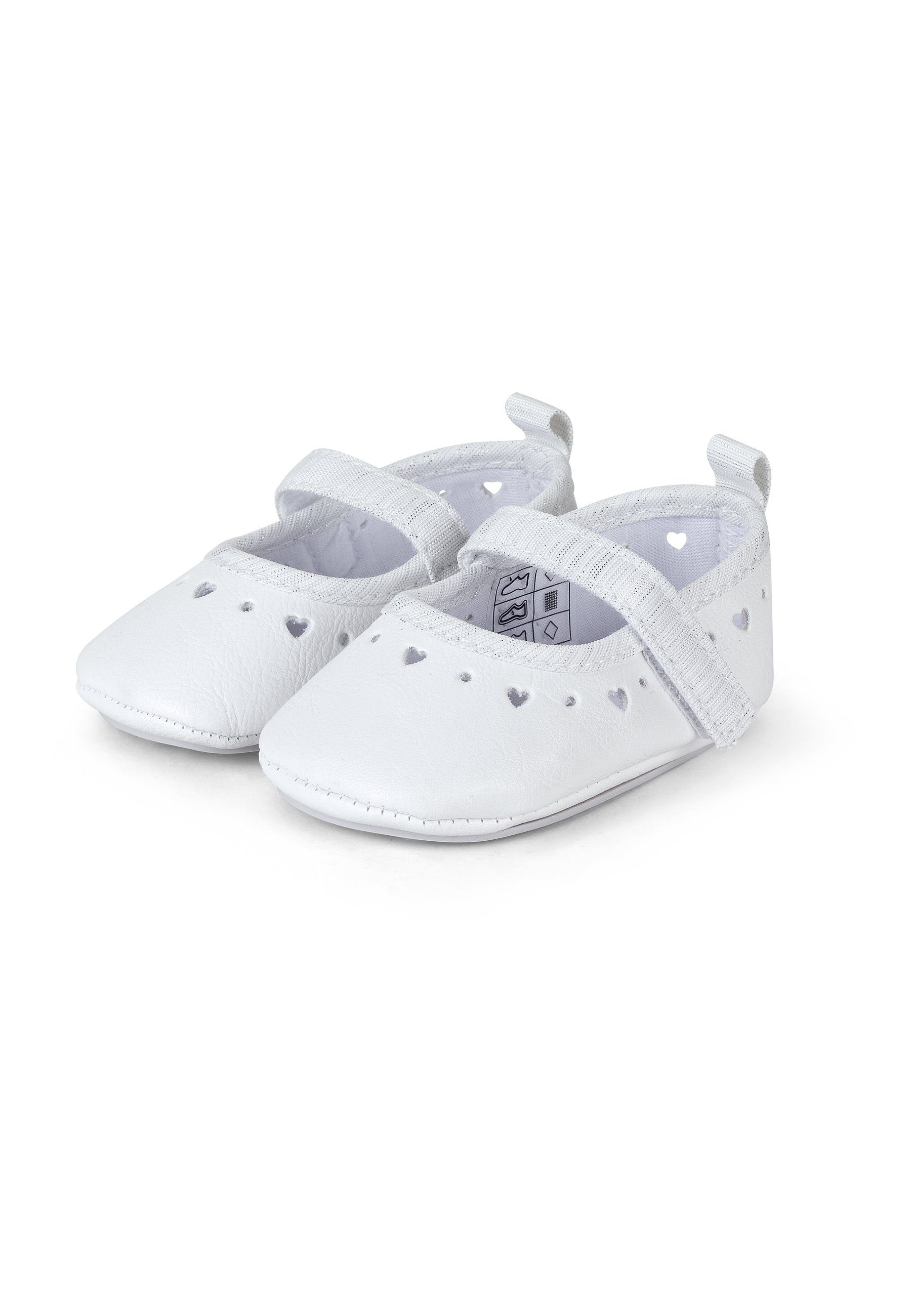 (1-tlg., Kunstleder, süßen Babyballerina Babyschuhe Krabbelschuh Sterntaler® aus Stickmotiven, mit Babyschuhe Anti-Rutsch-Sohle Ballerinas weich) mit Baby weiß Hausschuhe