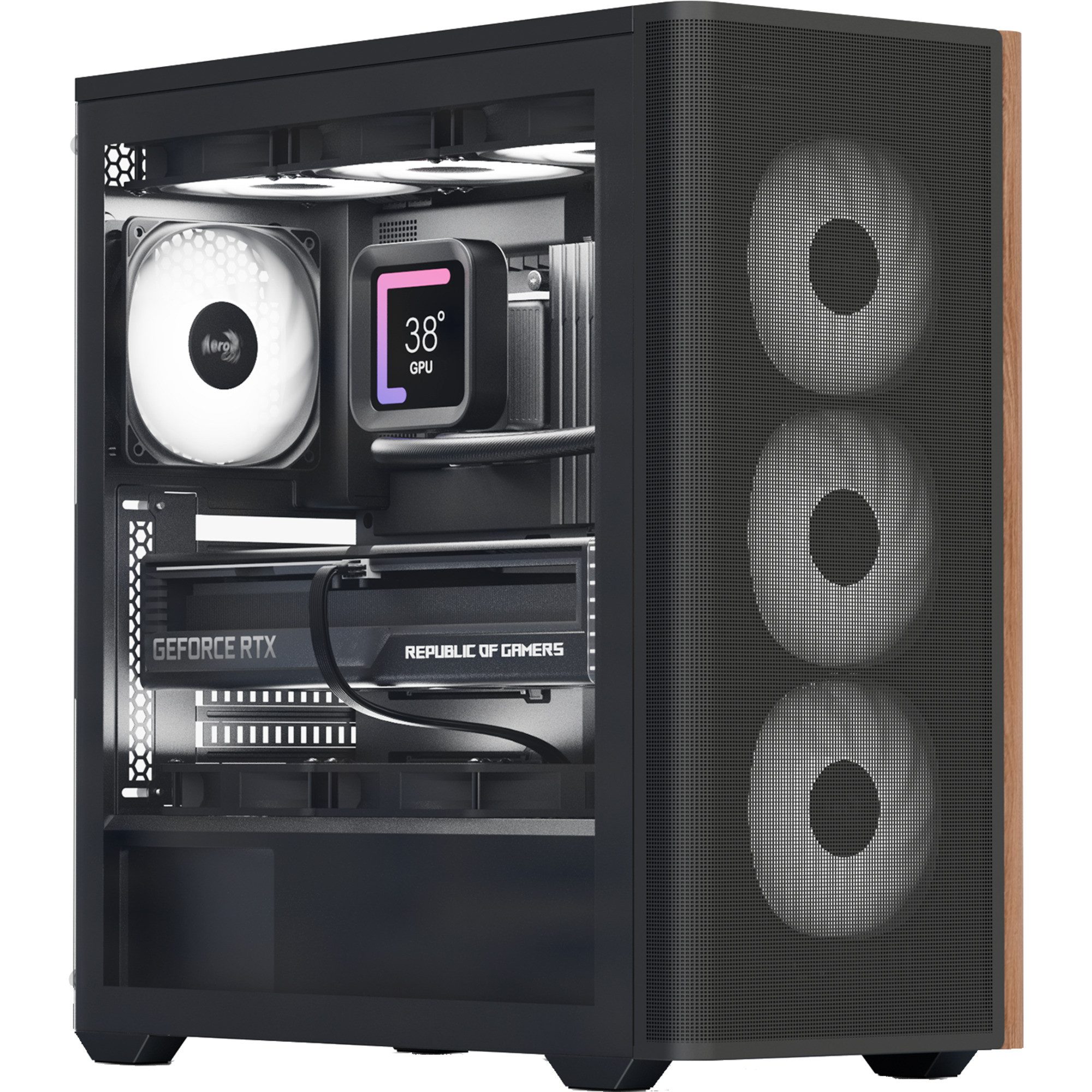 PC-Gehäuse Aerocool D501A-G-BK-v2, Tower-Gehäuse