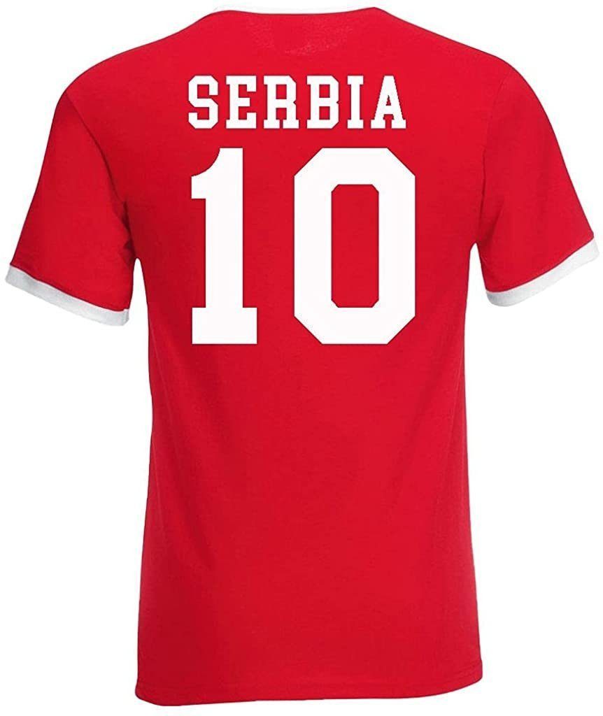 Youth Designz T-Shirt Serbien Herren T-Shirt im Fußball Trikot Look mit trendigem Print