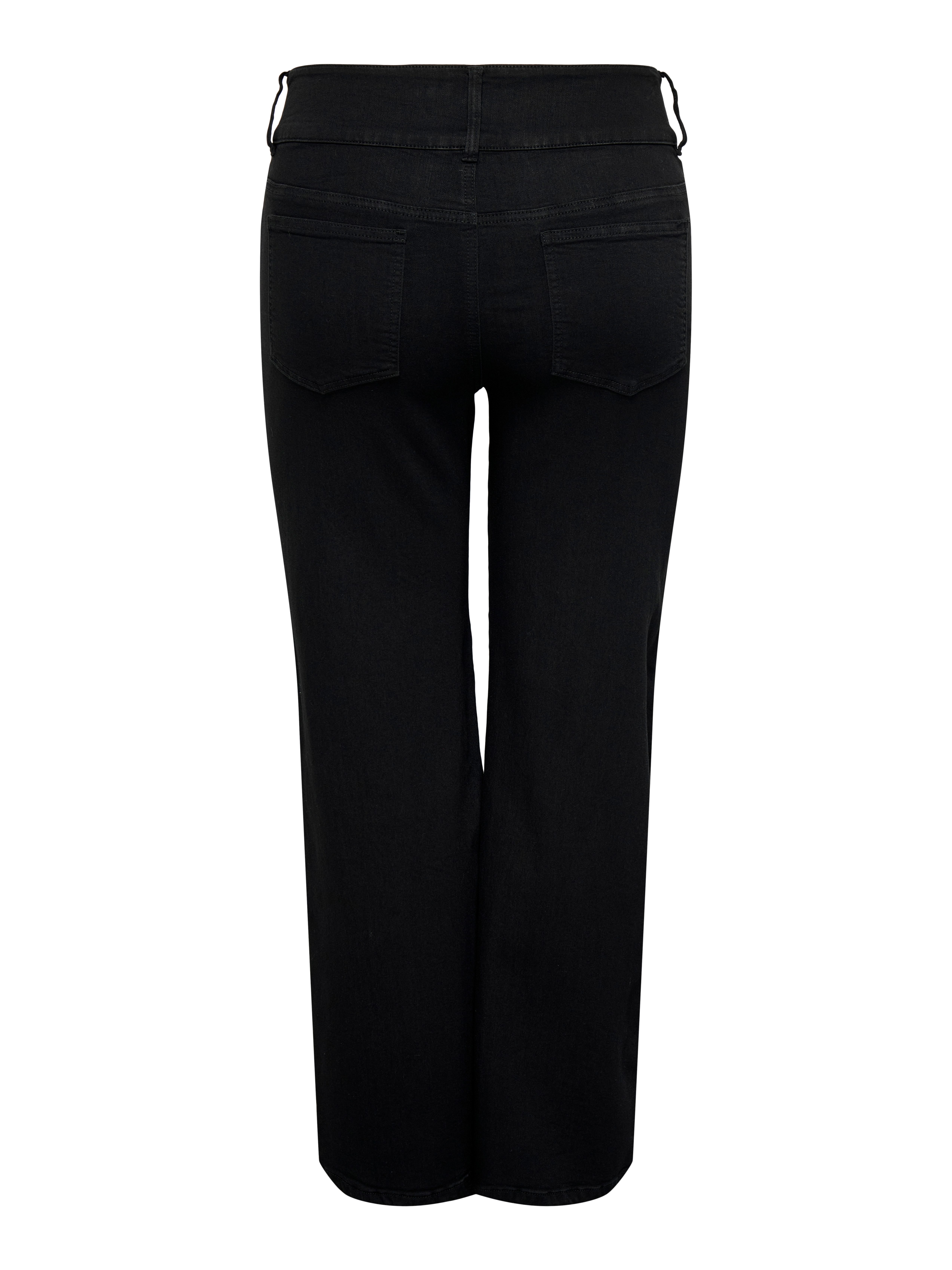 ONLY CARMAKOMA High-waist-Jeans CARANNA HW WIDE BLACK DNM NOOS Viskosemischung, High Waist