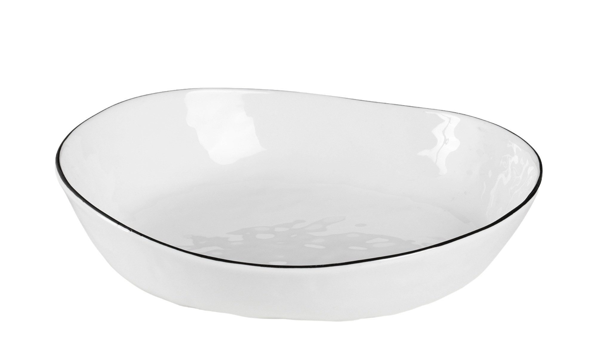 Broste Copenhagen Schale Broste Copenhagen Salt Schüssel Porzellan White w/Black Rim, Porzellan