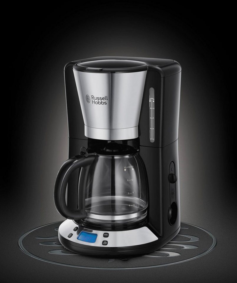 RUSSELL HOBBS Filterkaffeemaschine Victory 24030-56, 1,25l Kaffeekanne, 1x4,  Digitale Glas-Kaffeemaschine, 98°C Brühtemperatur, Warmhalteplatte mit  autom. Abschaltung