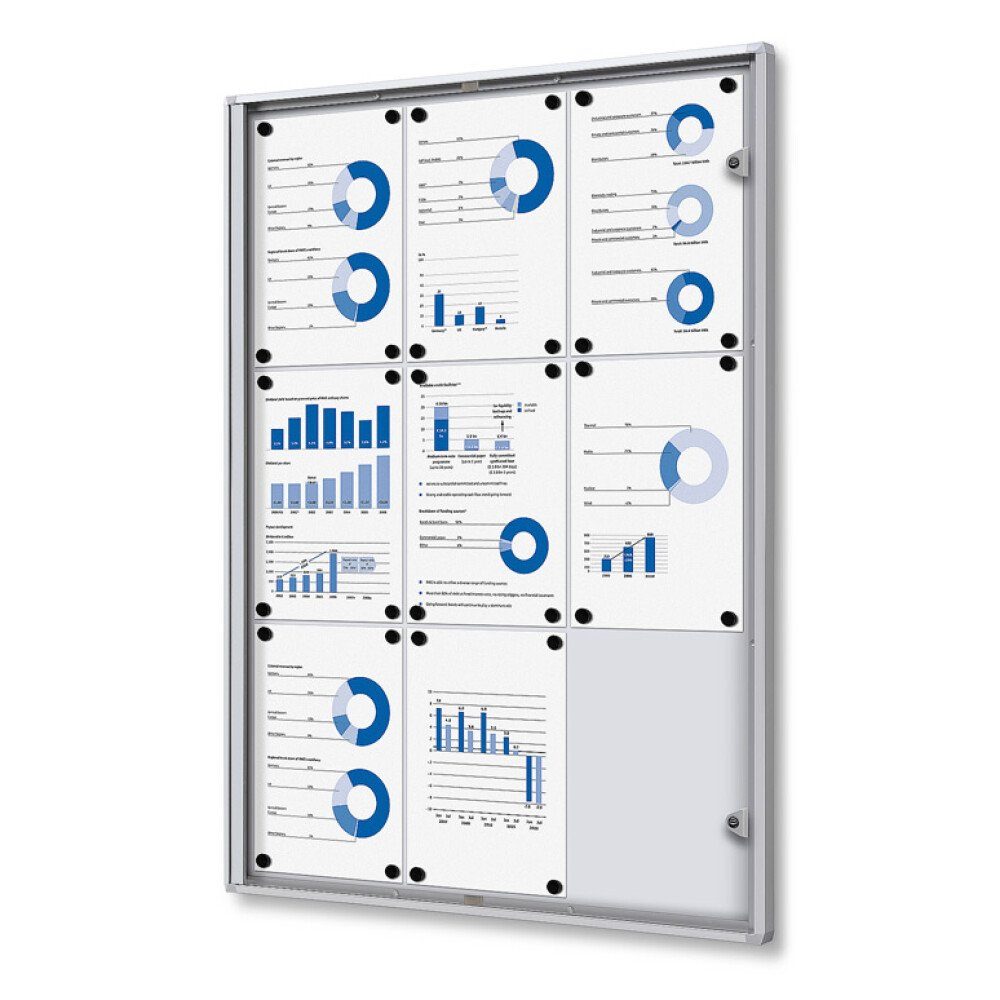 Showdown Displays Hängevitrine Economy SCXS - 9x DIN A4 - Aluminium - Silber (1-St)