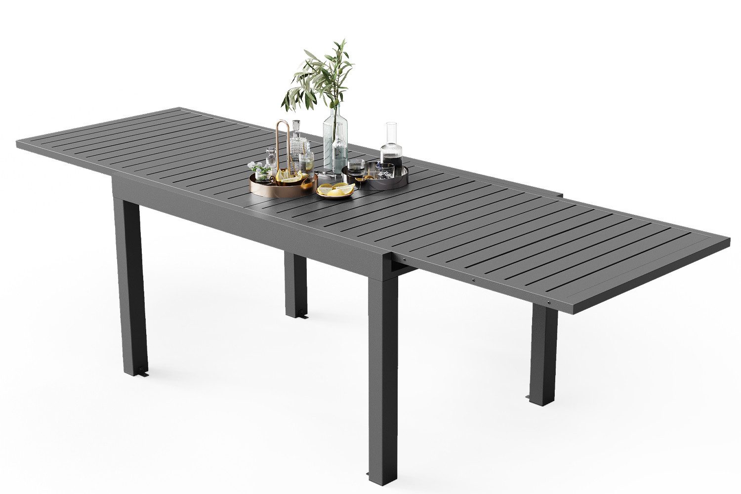 HOMALL Gartentisch Gartentisch Aluminium Ausziehtisch 80/160 günstig online kaufen