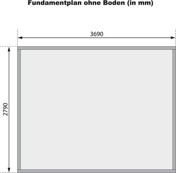 Karibu Gartenhaus "Fintel 5" naturbelassen, BxT: 407x320 cm, aus hochwertiger nordischer Fichte