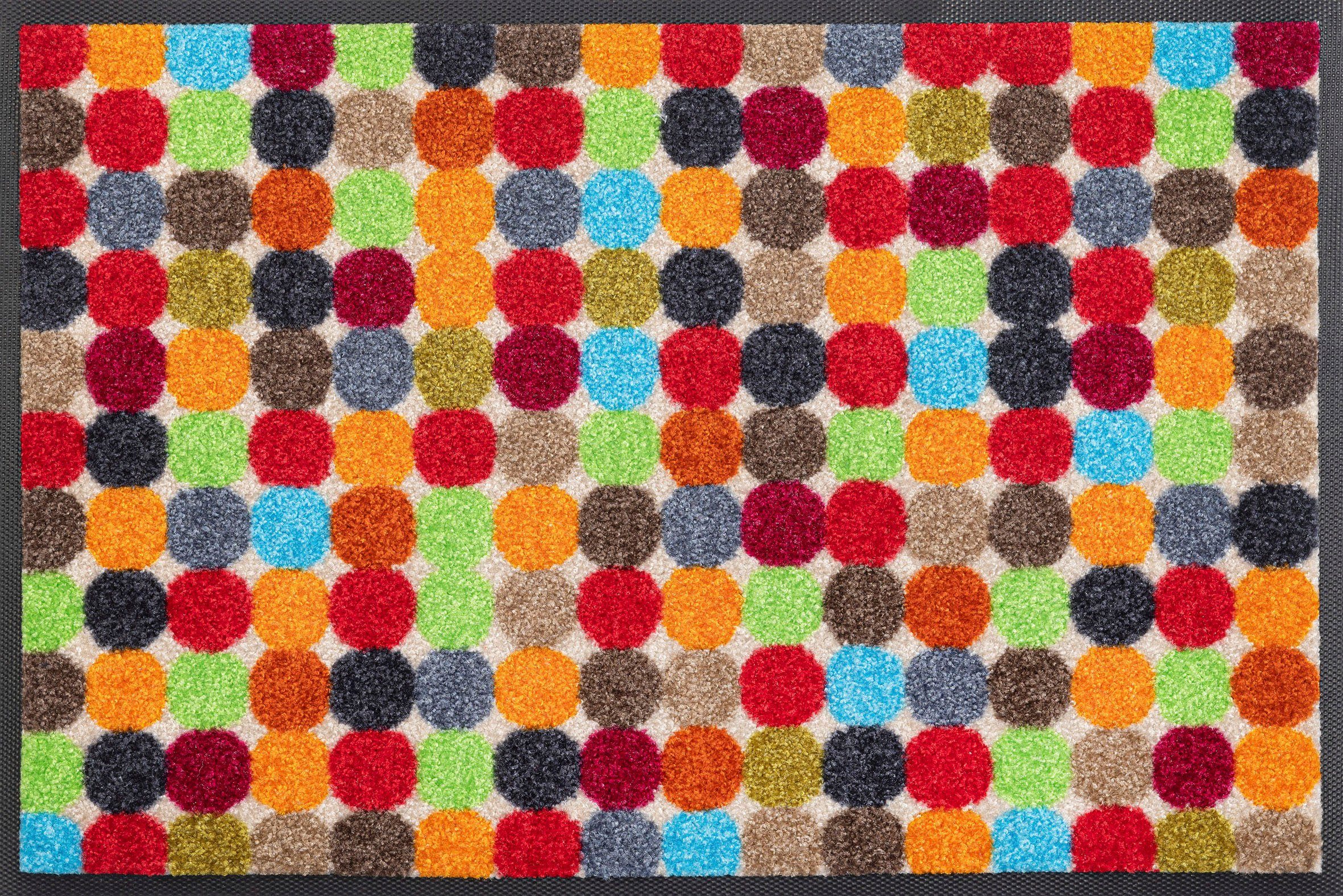 Fußmatte Mikado Dots, wash+dry by Kleen-Tex, rechteckig, Höhe: 7 mm, Schmutzfangmatte, rutschhemmend, waschbar bunt
