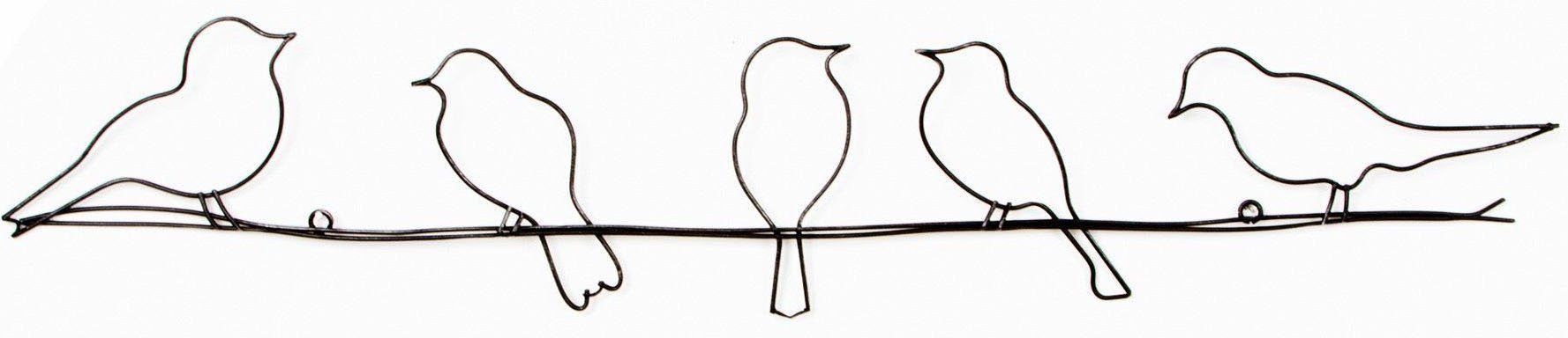 Art for the home Metallbild Metal Art - Vogel, Art, Vögel (1 St), Metall Wandbild Deko Skulptur Vögel Dunkelgrau 12.5 x 60 cm