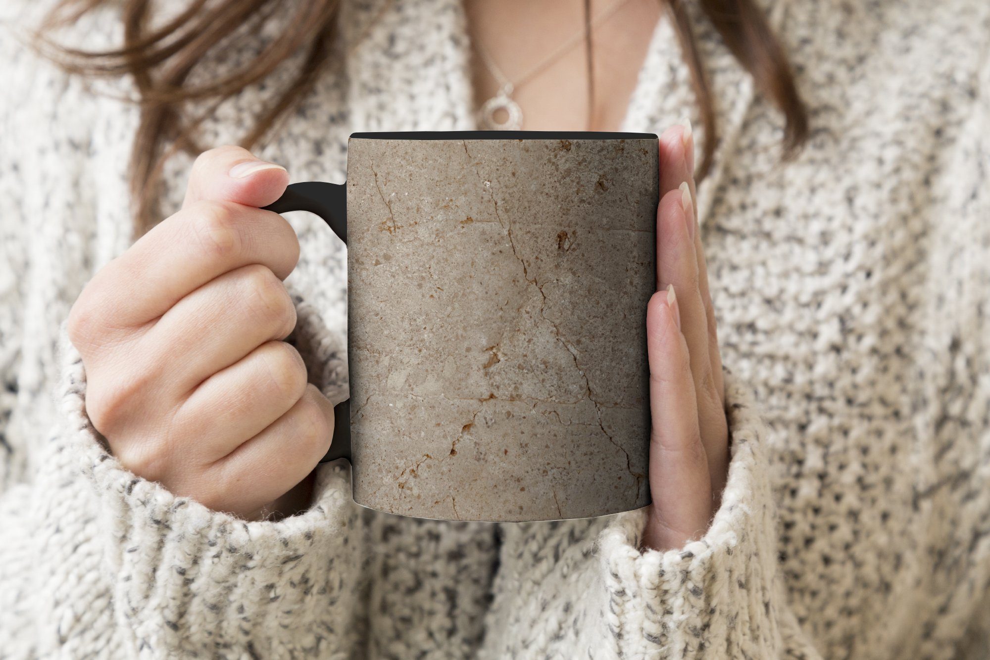 Teetasse, Alt Geschenk Konkret MuchoWow Farbwechsel, - Tasse - Keramik, Kaffeetassen, Muster, Zaubertasse,