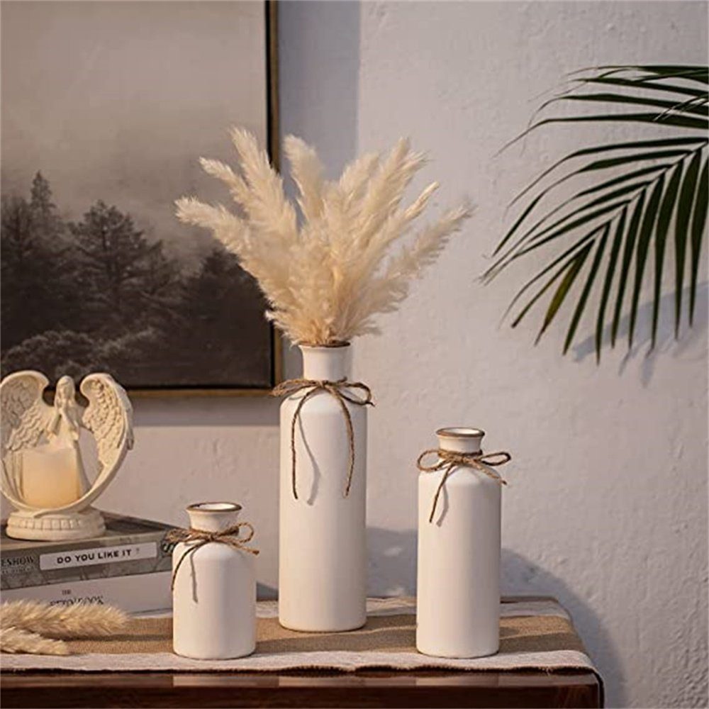 Vasen Tisch (1 Weiß Ceramic Dekovase Keramik Set of HAMÖWO Fuer Modern Deko St) 3, Vase Klein