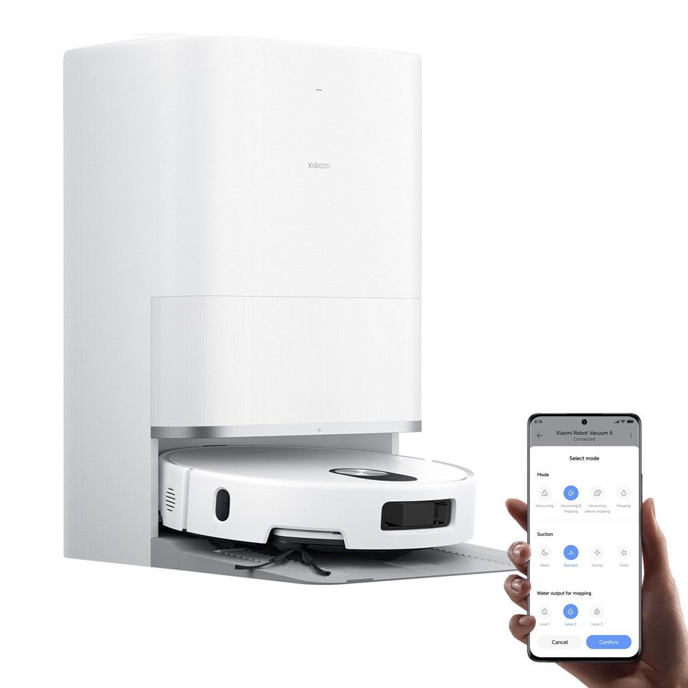 Saugroboter Robot Vacuum 5 20000Pa 4 L Wassertank All-in-One-Basisstation
