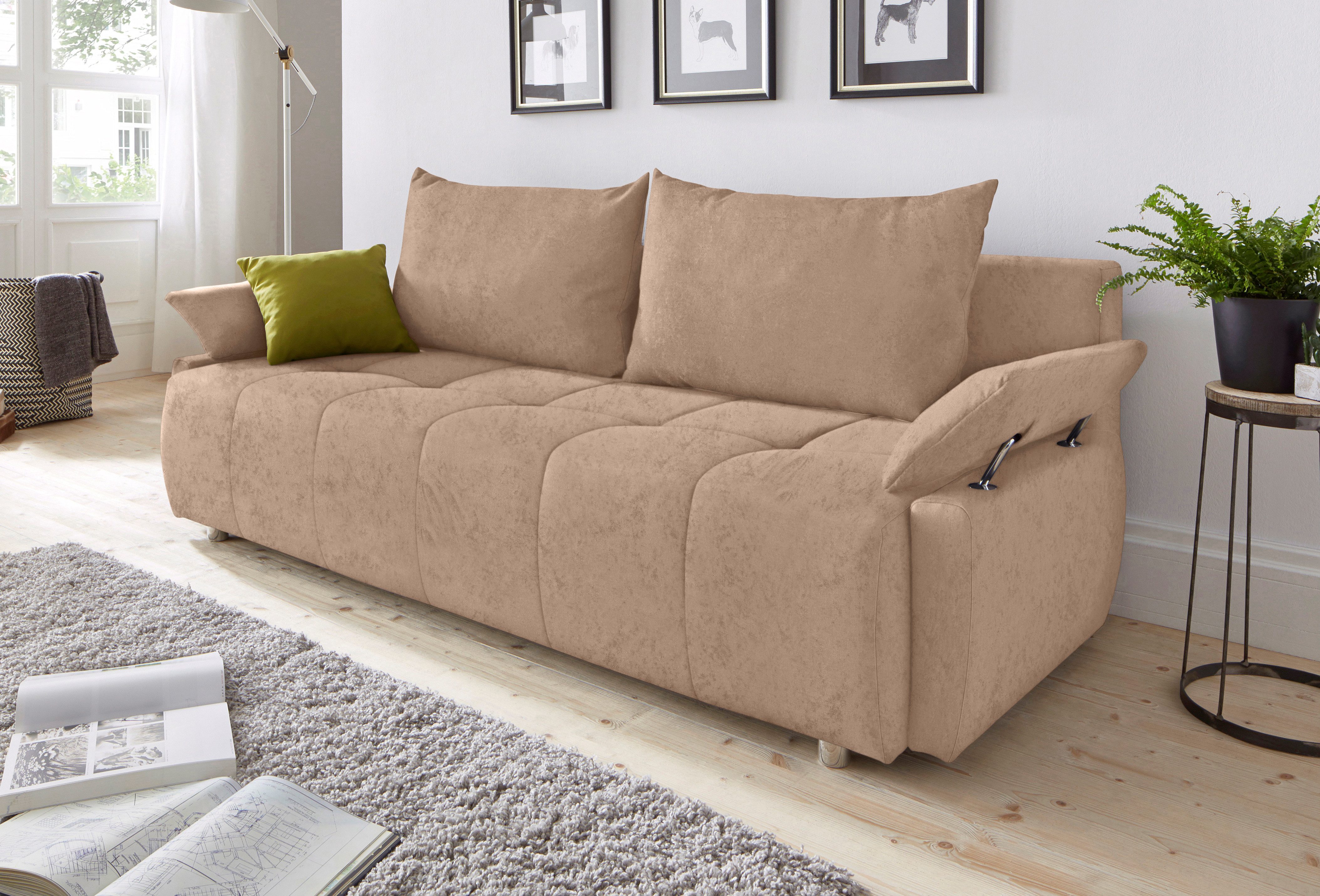 COLLECTION AB Schlafsofa Funtastic, mit Federkern, Bettfunktion, inklusive 2 Rücken- und 1 Zierkissen