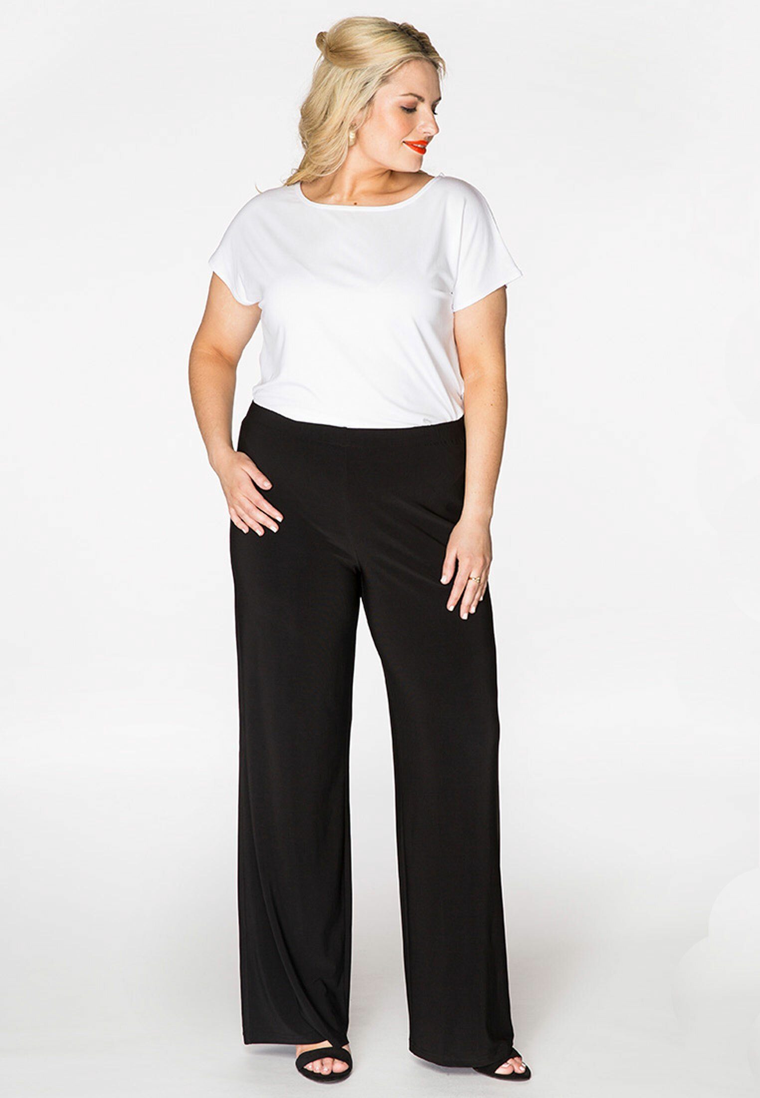 YOEK Bootcuthose Damen Weite Hosen Große Größen